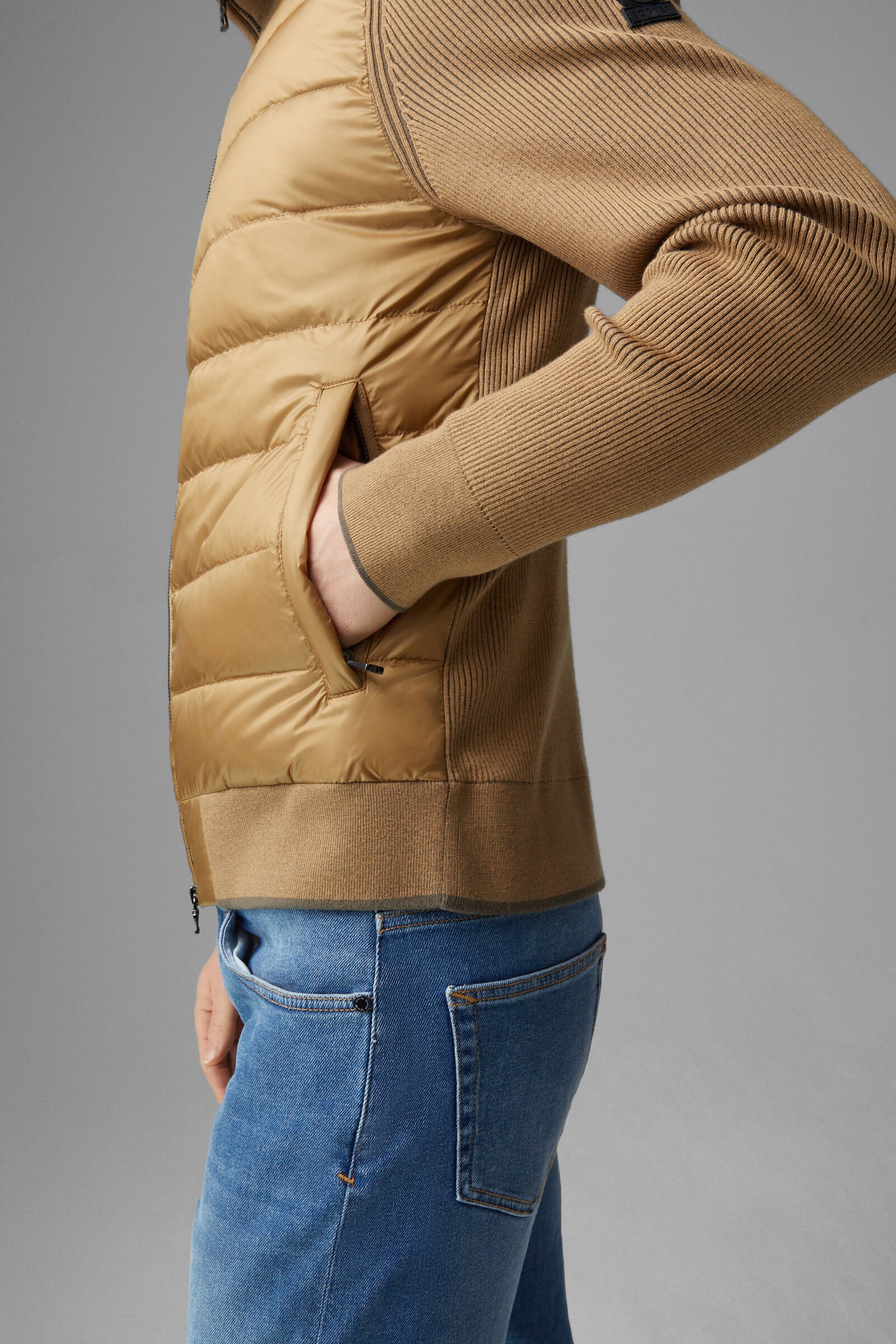 Renee Hybrid knit jacket in Beige - 6