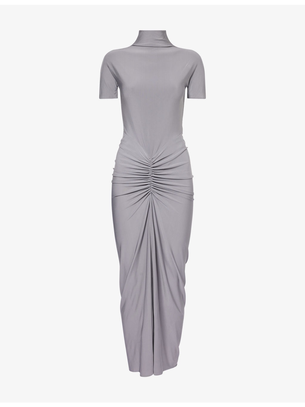 Draped High-Neck Stretch-Woven Maxi Dress - 1