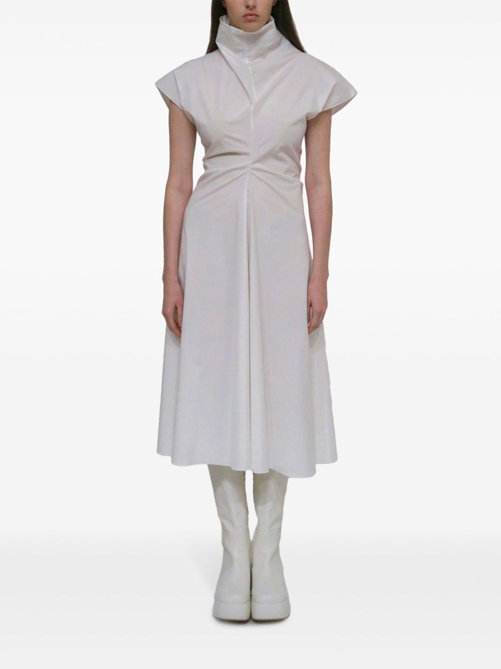 funnel-neck midi dress - 2