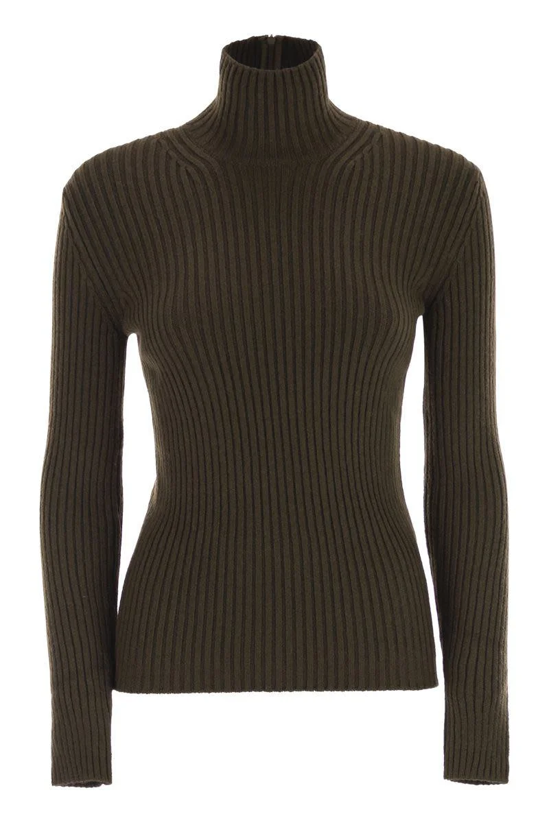 Max Mara Aral1234 - Ribbed Wool And Cashmere Turtleneck Jumper - 1