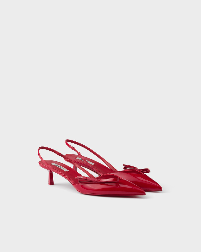 Patent leather slingback pumps 1