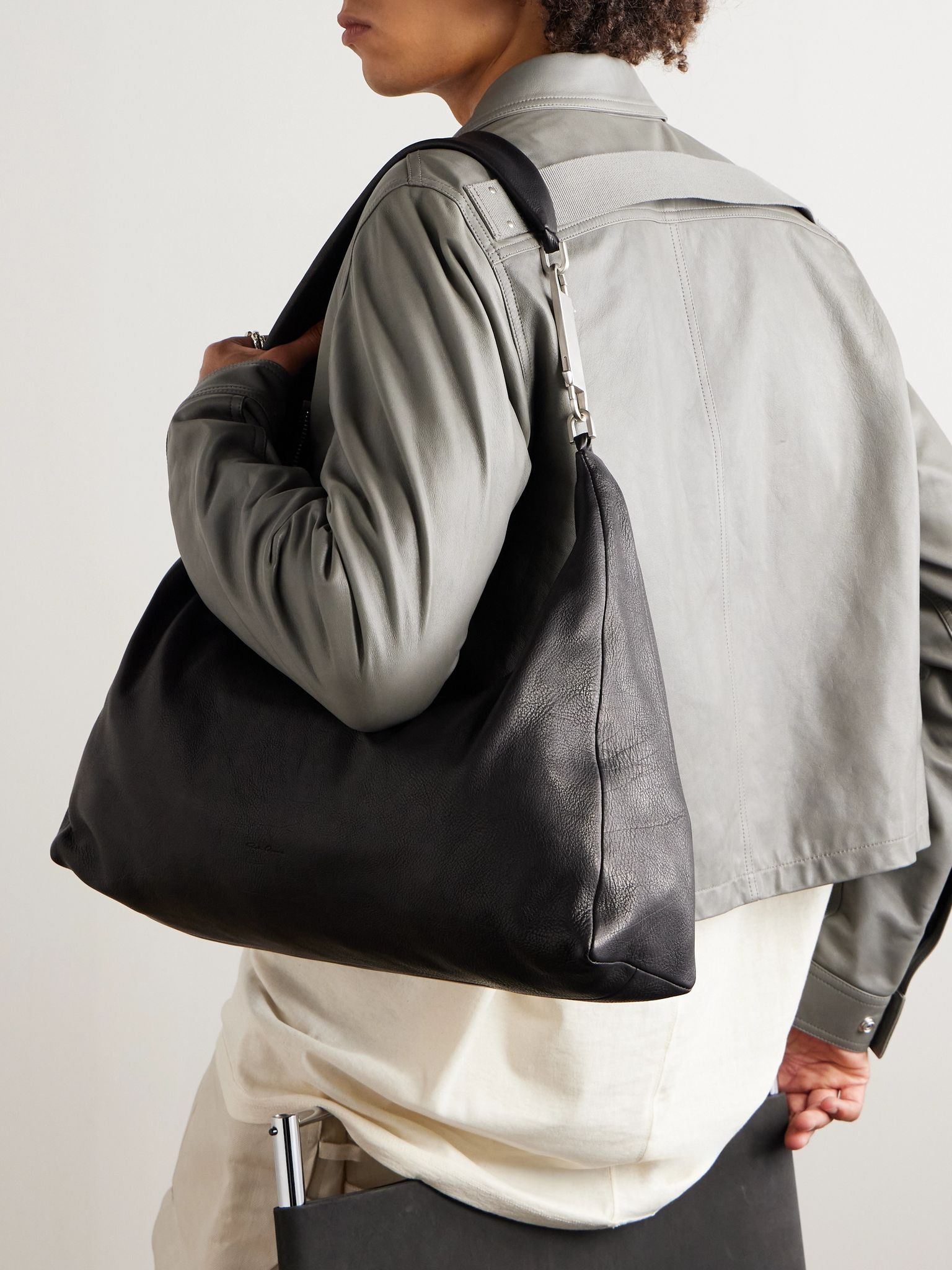 Gemini Small Full-Grain Leather Tote Bag Black - 2