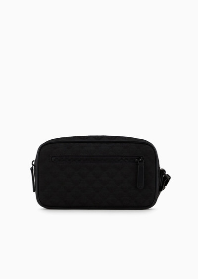 EMPORIO ARMANI Nylon washbag with all-over jacquard eagle outlook