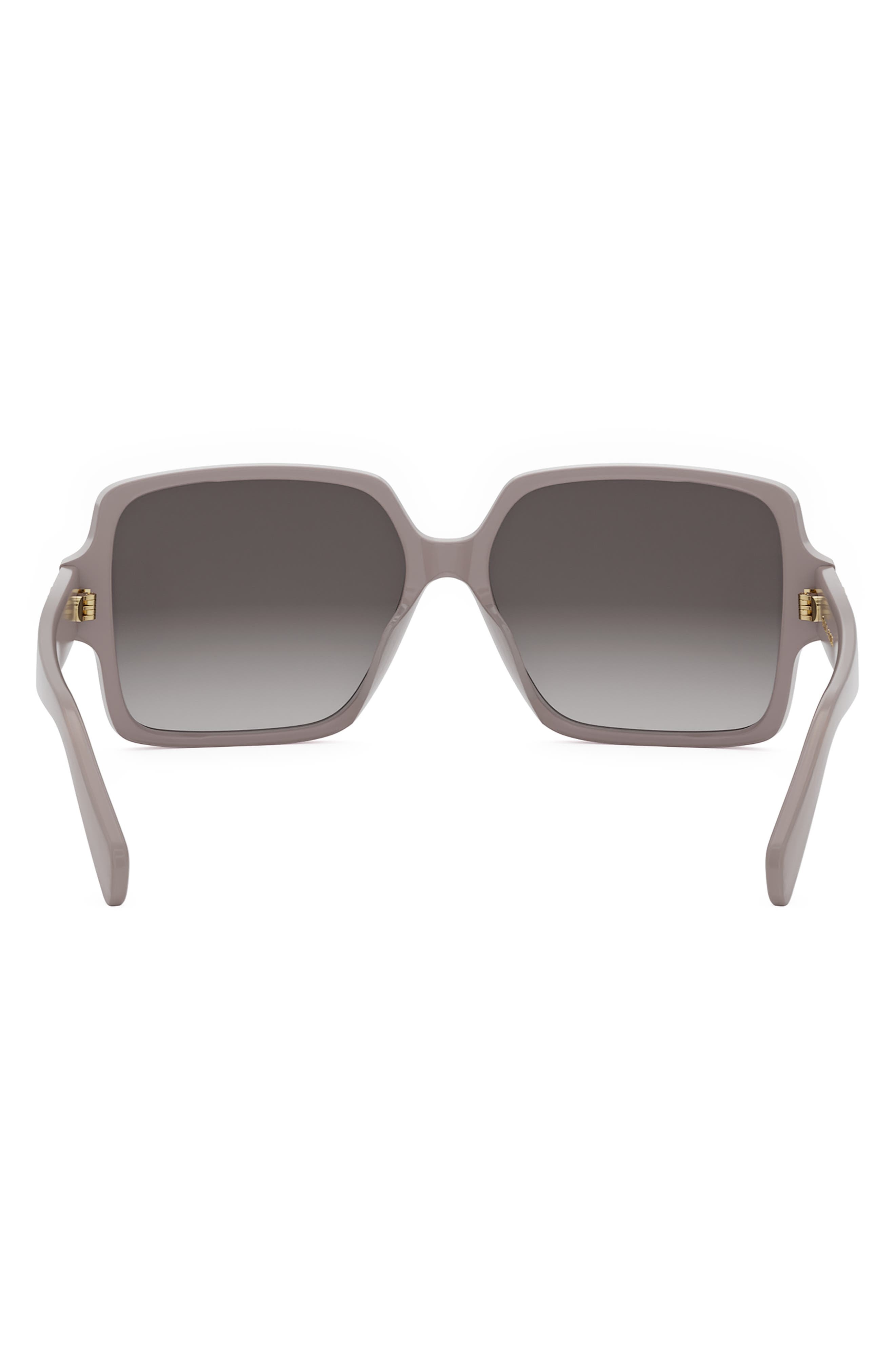 CELINE Triomphe 60mm Square Sunglasses in Shiny Light Brown /Brown at Nordstrom - 3
