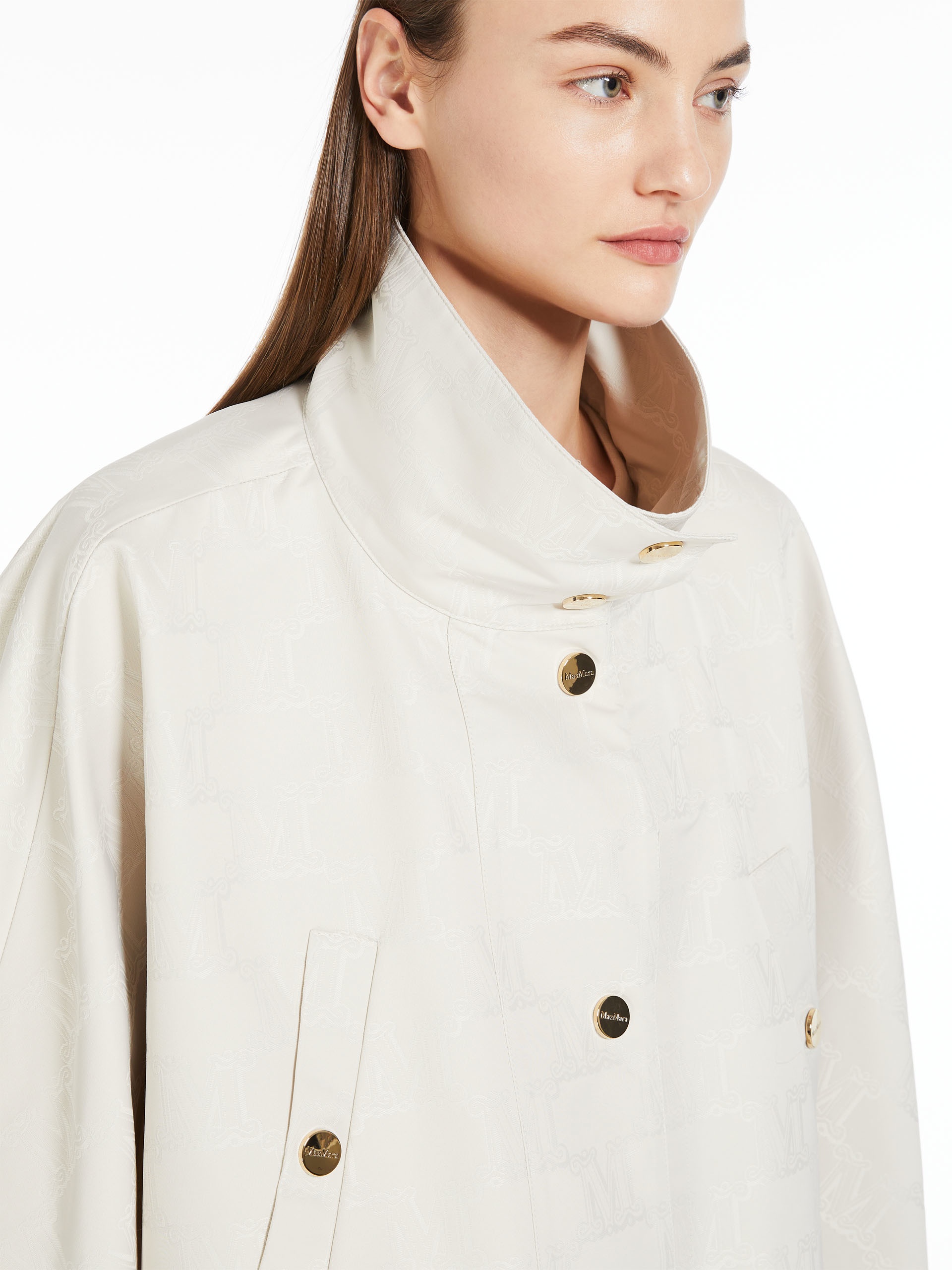 OMBRE Short cape in water-resistant jacquard - 5