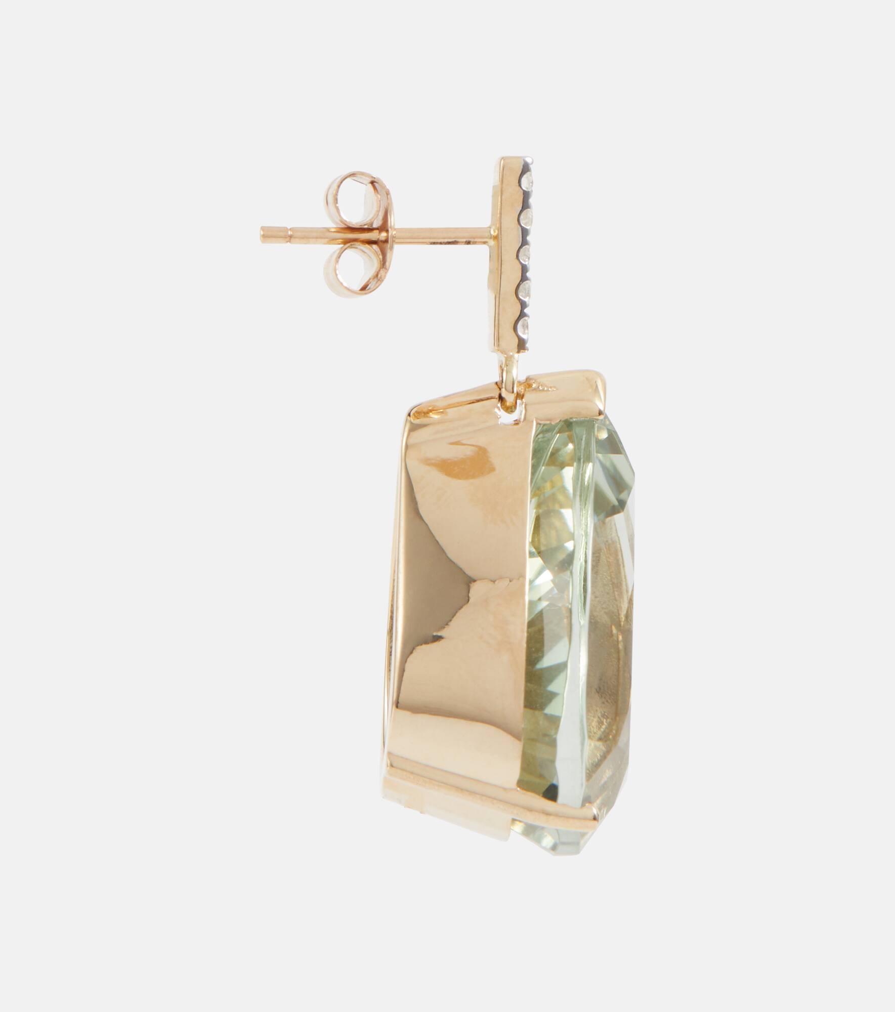 14kt gold earrings with diamonds and amethysts - 4