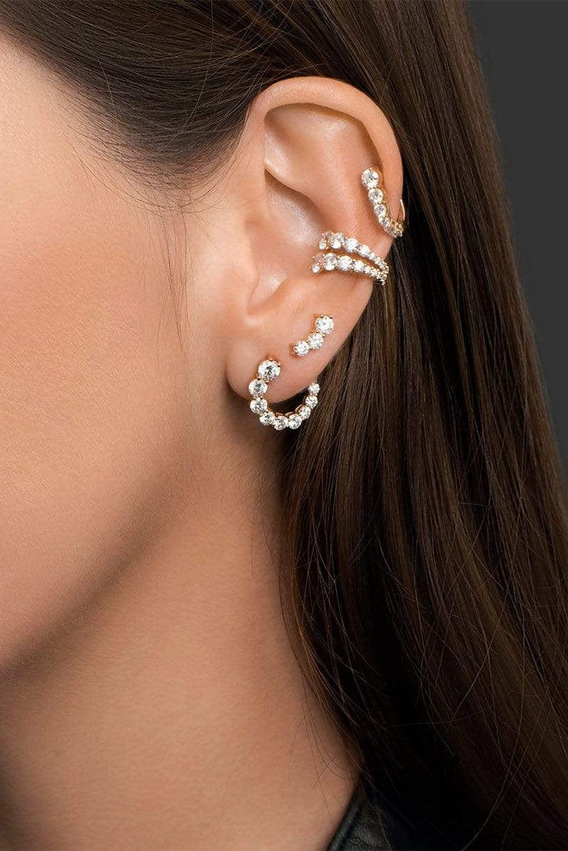 Aria Dagger Diamond Huggie Hoops - 2