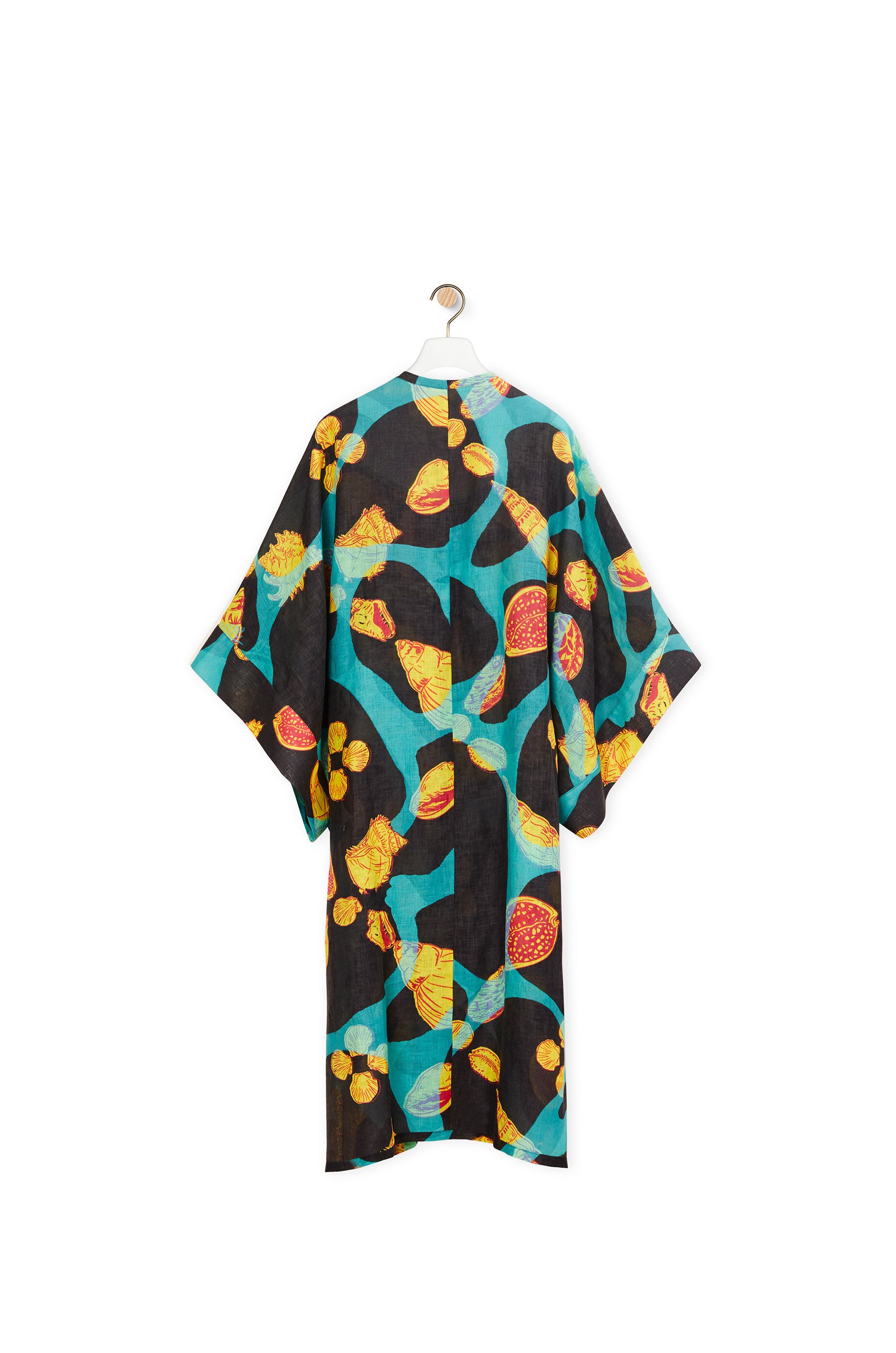 Shell print kaftan in linen - 2