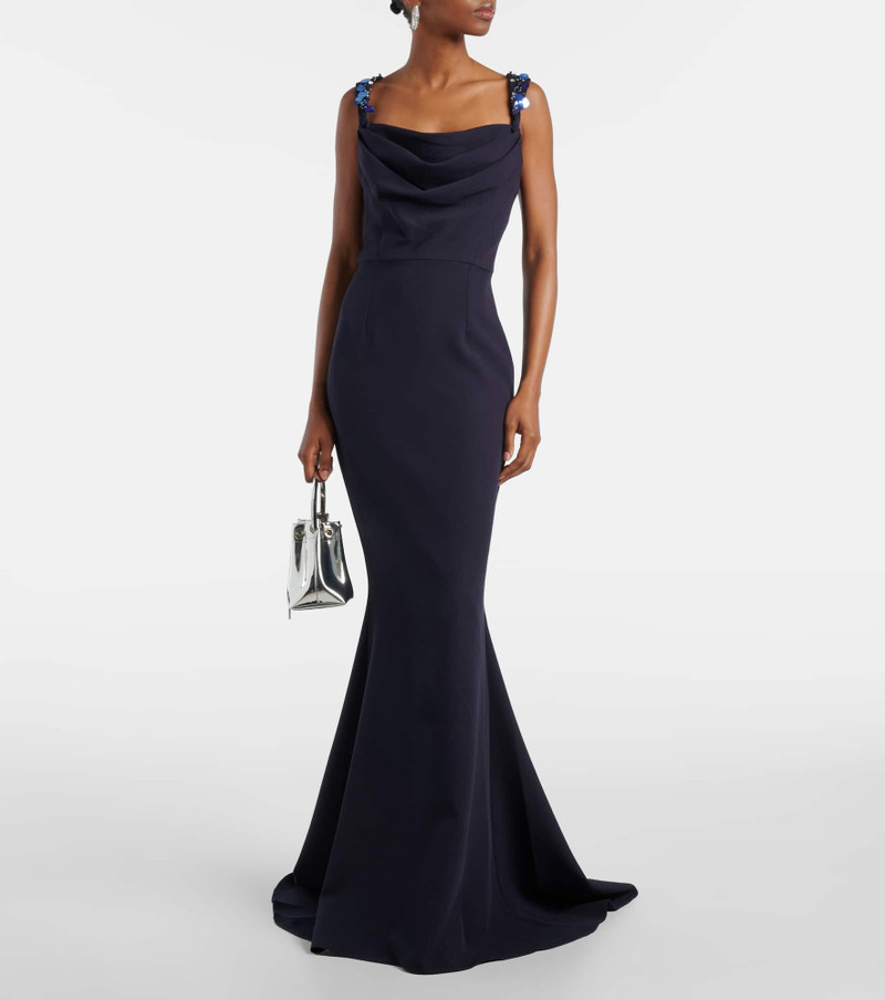 Safiyaa Melina embellished crêpe gown outlook