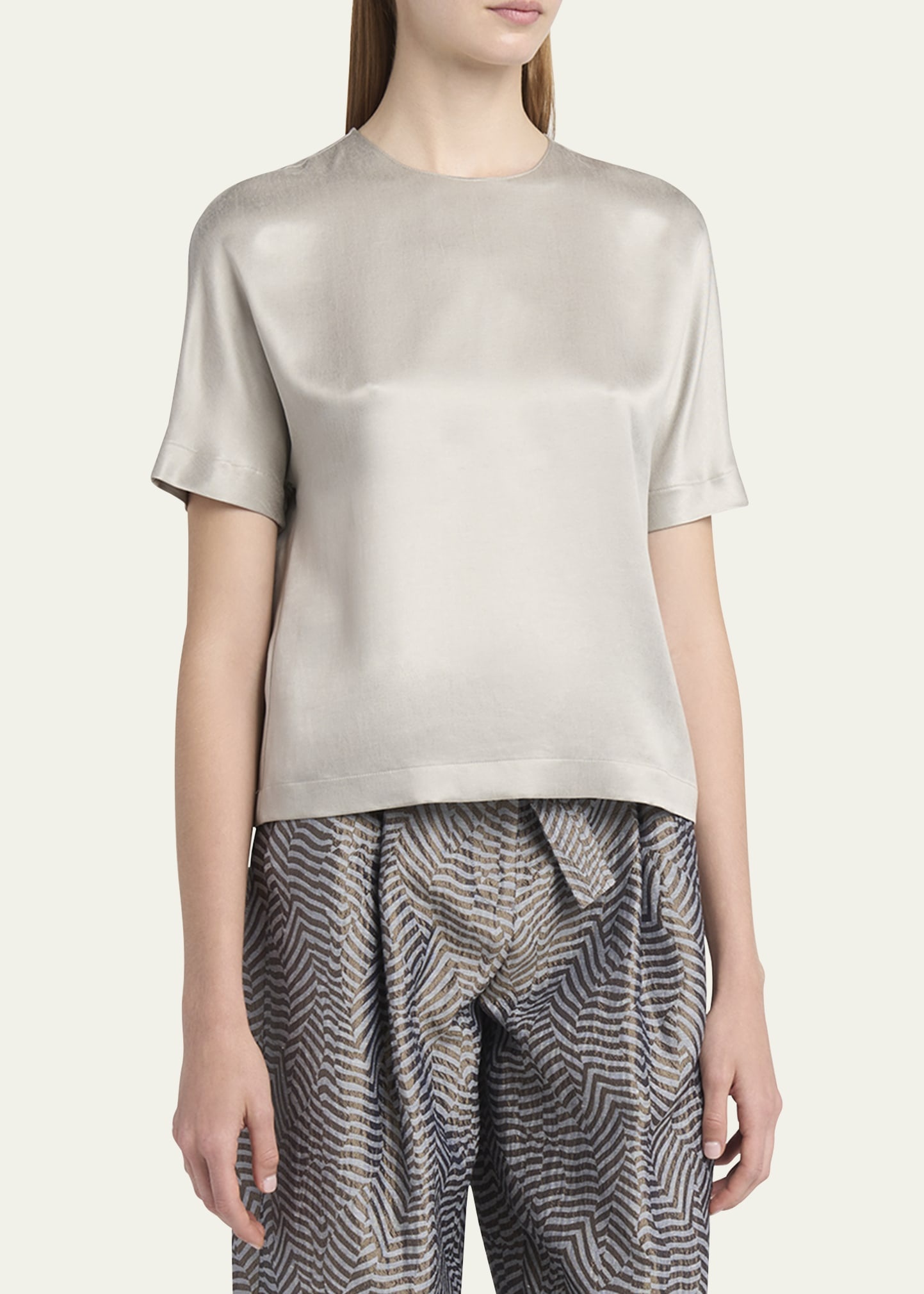 Cupro Short-Sleeve Blouse - 4