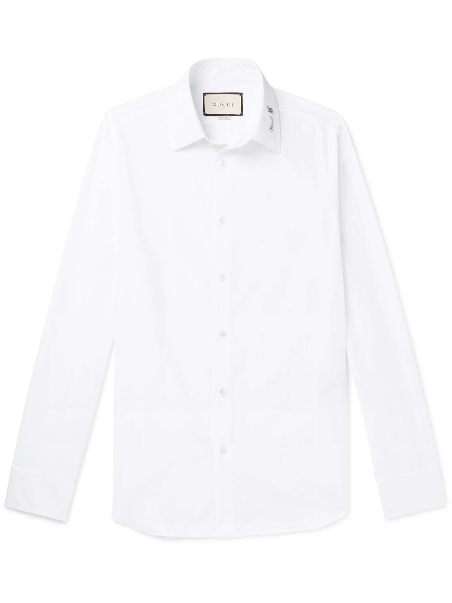 Slim-Fit Logo-Detailed Cotton Shirt - 1