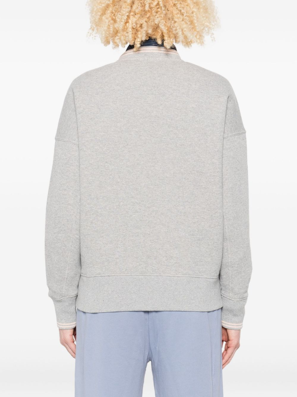 check-pattern embroidered sweatshirt - 4