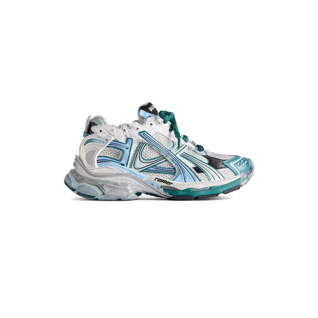 Men's Runner Sneaker  in White/green/blue - 1