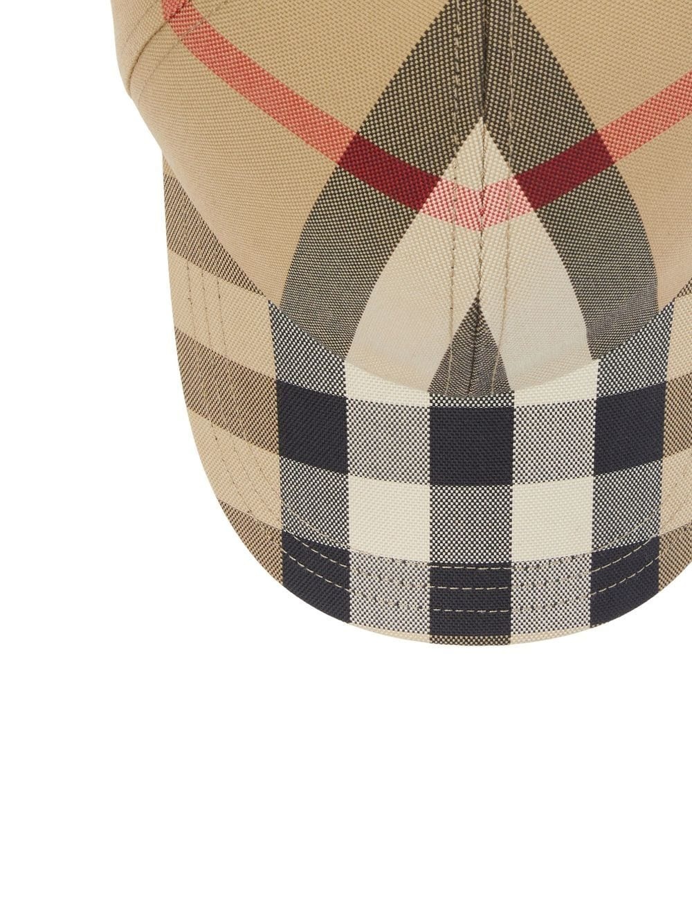 embroidered-logo check cotton baseball cap - 3