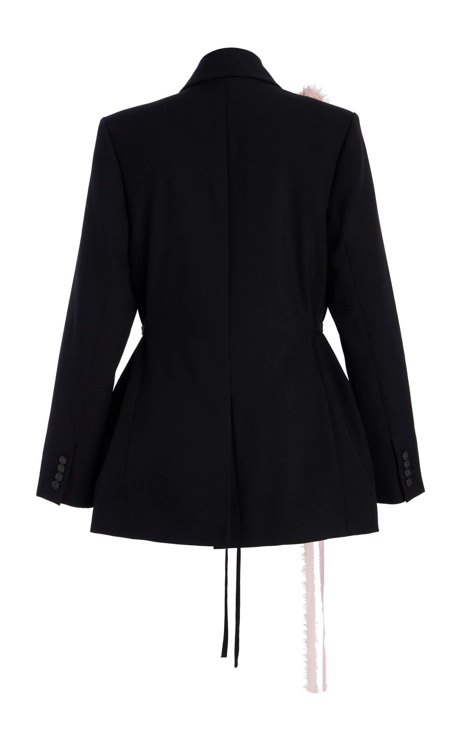 Embellished Belted Wool Blazer black - 6