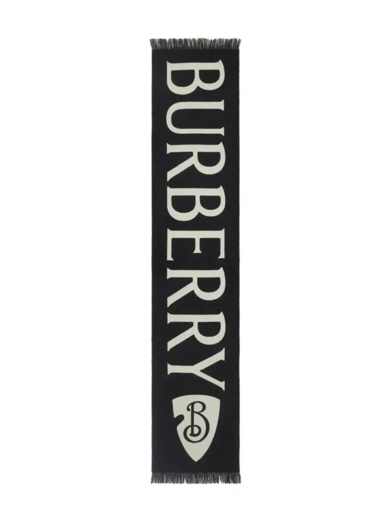 Burberry logo-jacquard wool scarf outlook