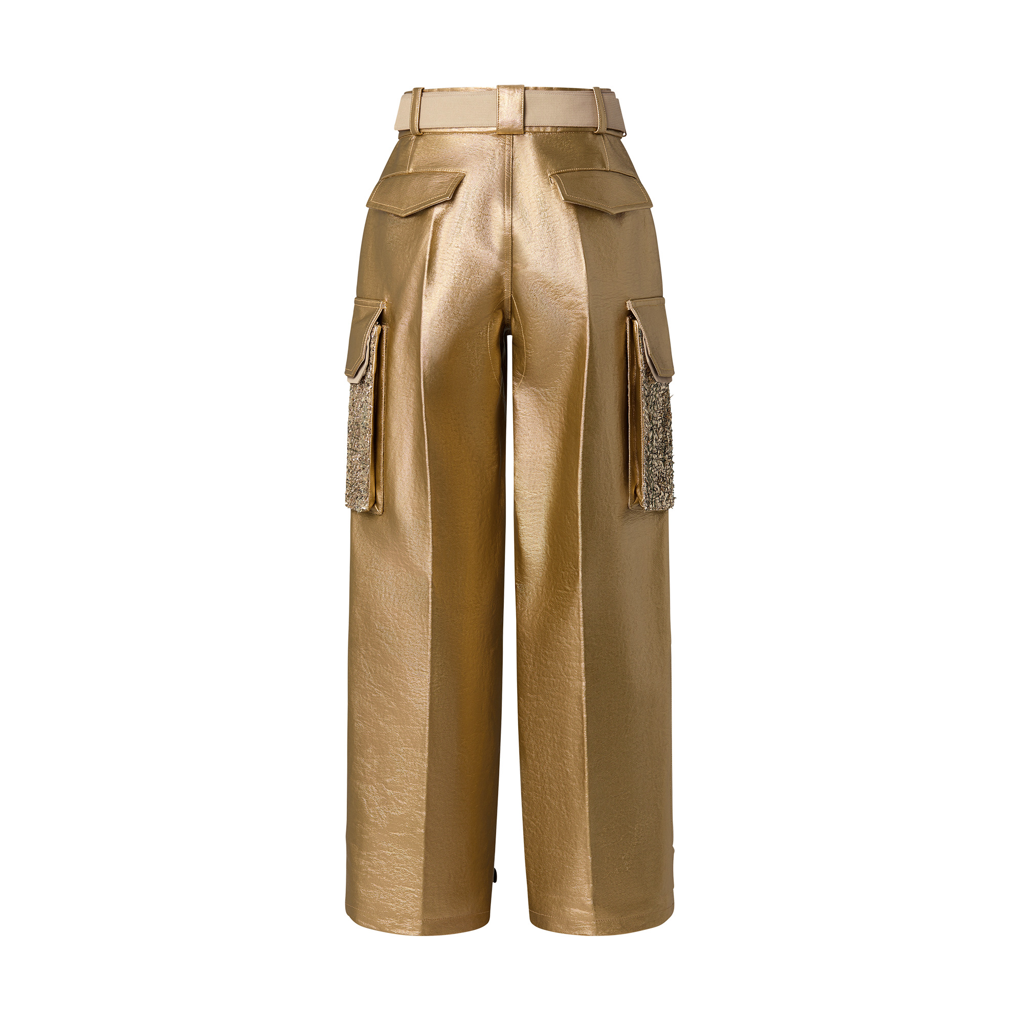 Metallized Cotton Cargo Pants - 3