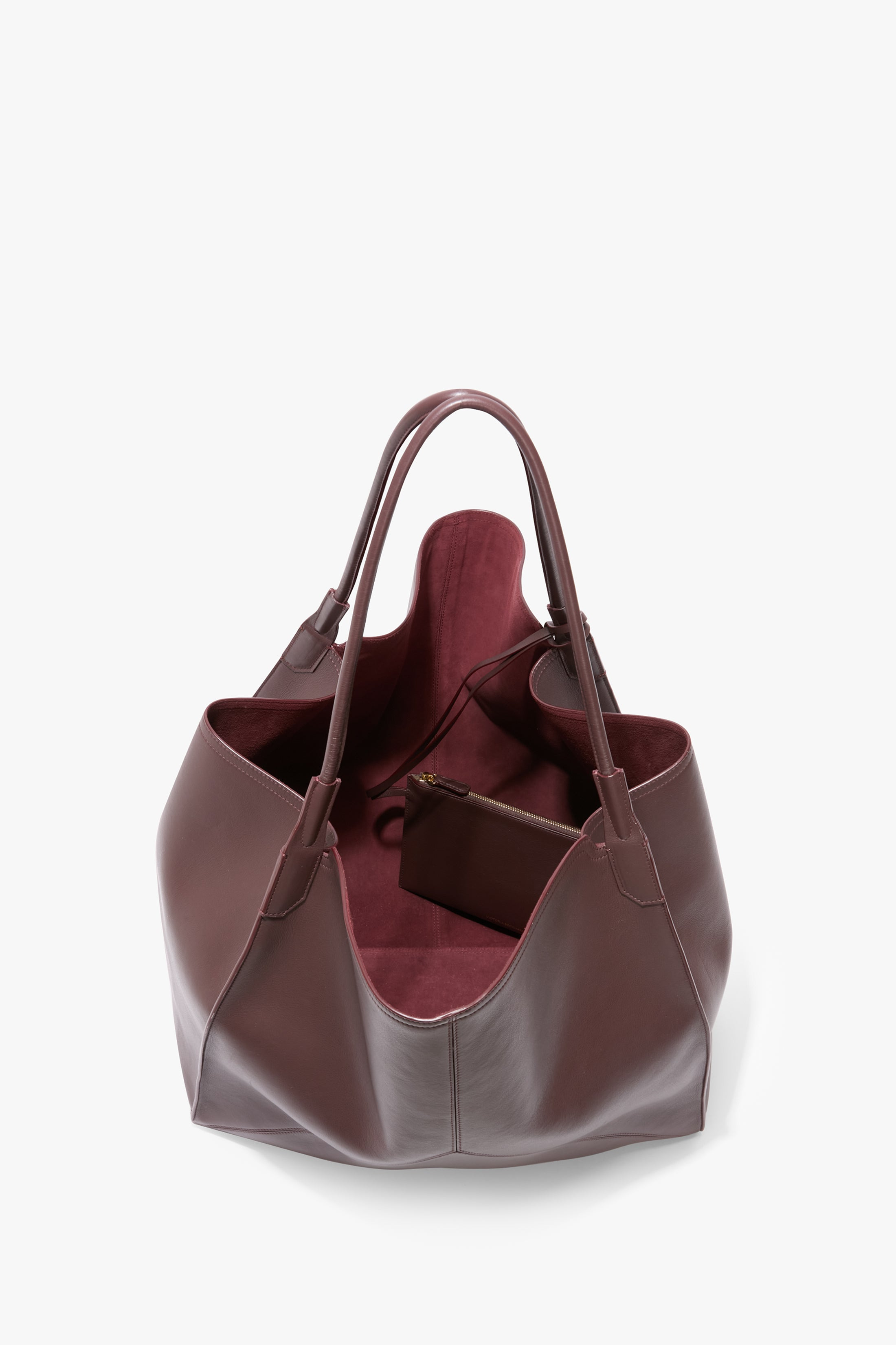 XL Victoria Tote In Burgundy Soft Leather - 6