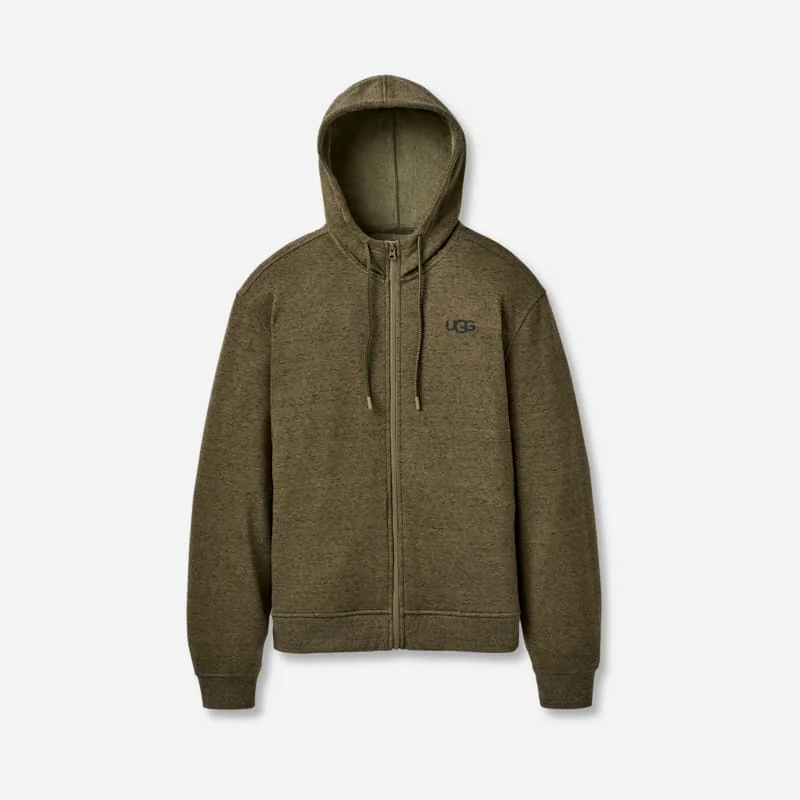 ® Men's Shiloh Full Zip Hoodie Polyester Tops in Burnt Olive Heather - 1