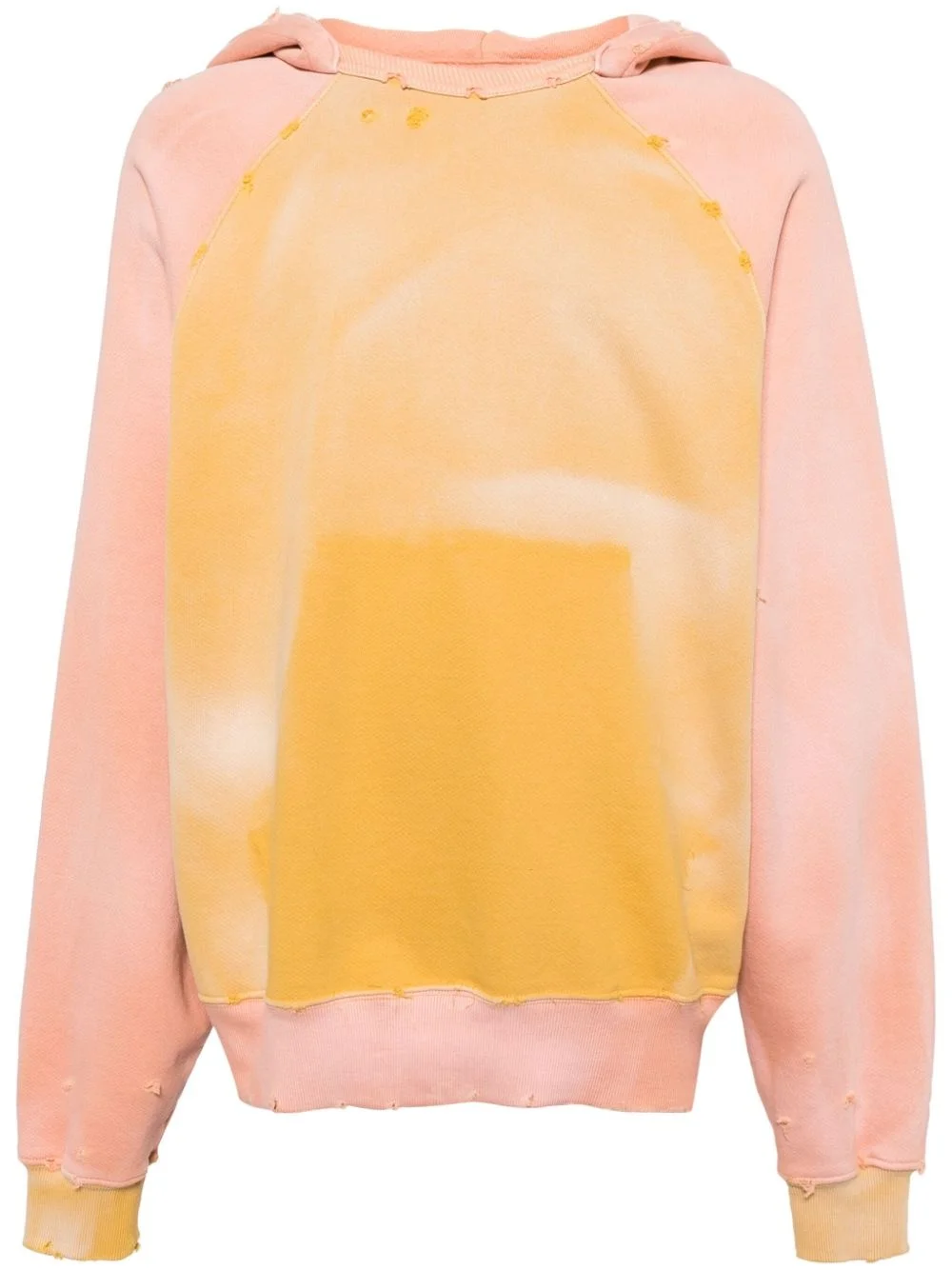 Throwback distress-detail hoodie - 1