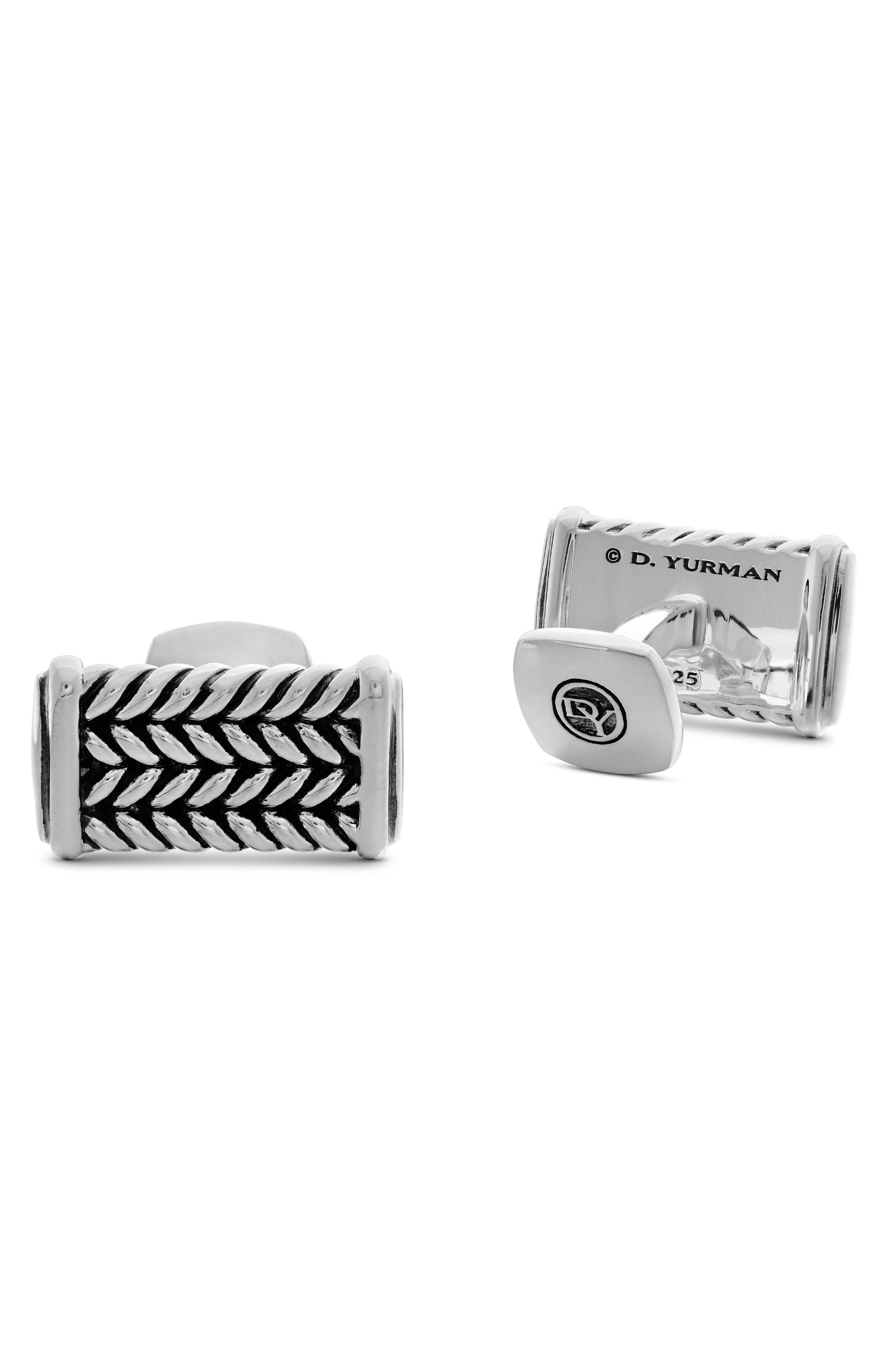 David Yurman Chevron Cuff Links in Silver at Nordstrom - 5