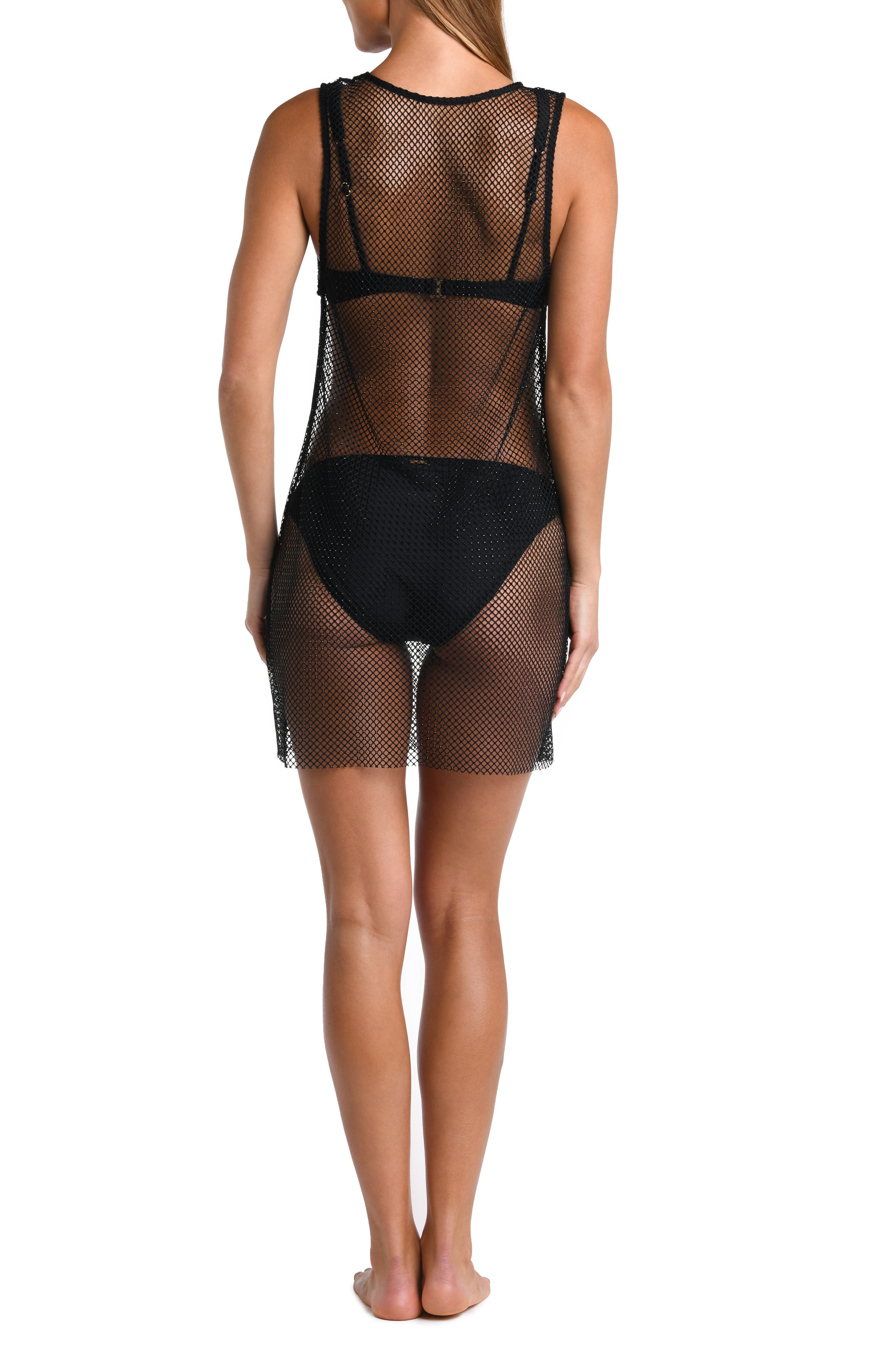 L'AGENCE Angela Sheer Mesh Cover-Up Dress in Black at Nordstrom - 2