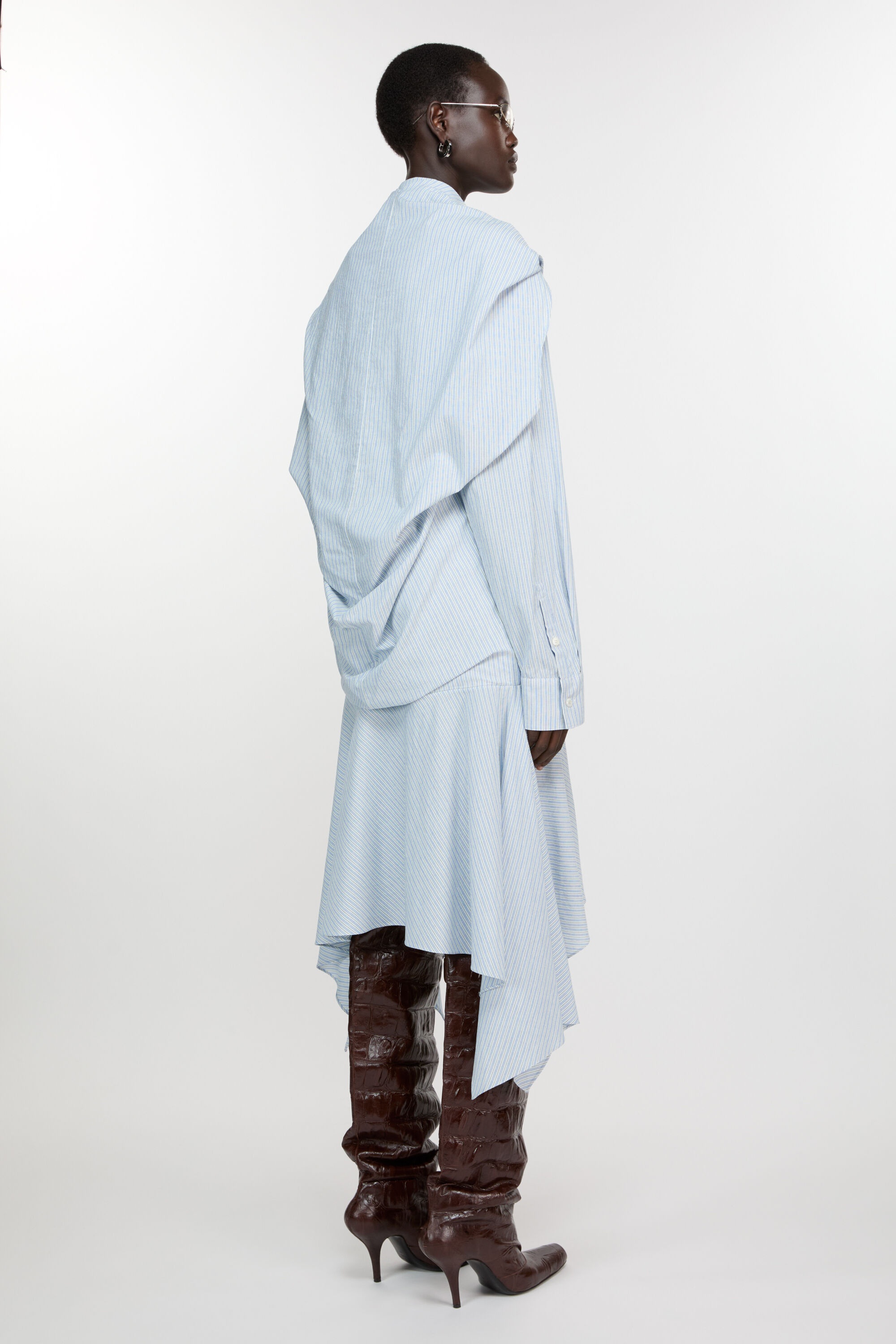 Layered dress - Blue/white - 3