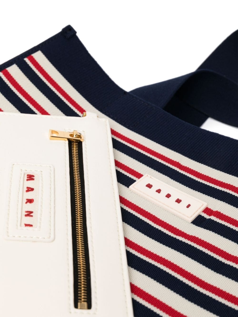 logo-patch jacquard-striped tote bag - 4