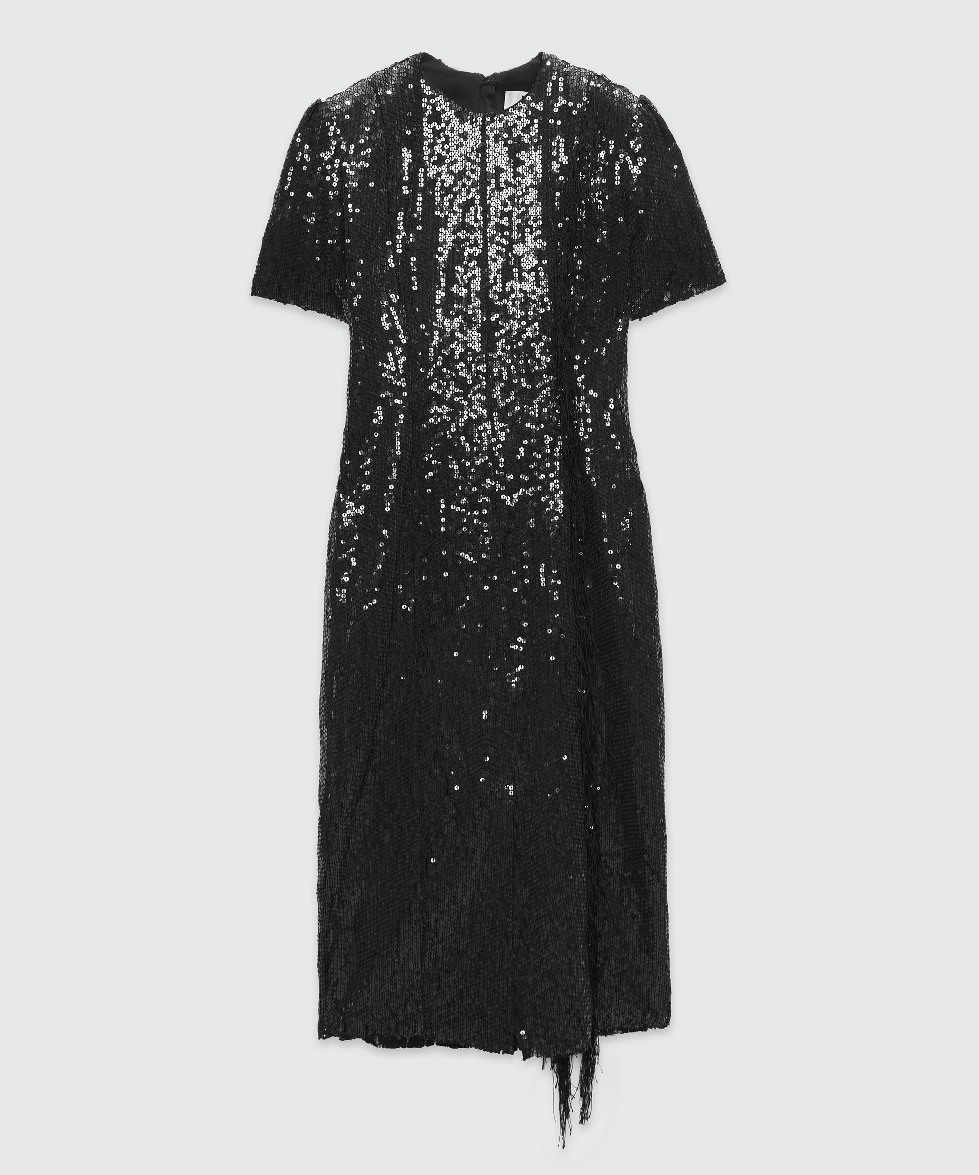 Sequined midi dress with fringe - 1