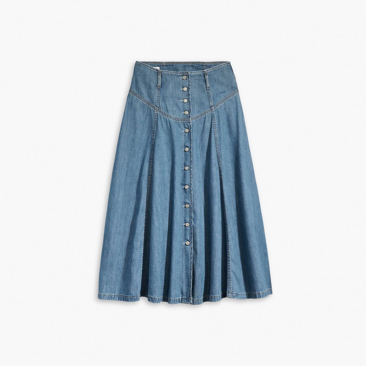 BUTTON FRONT CIRCLE SKIRT - 1
