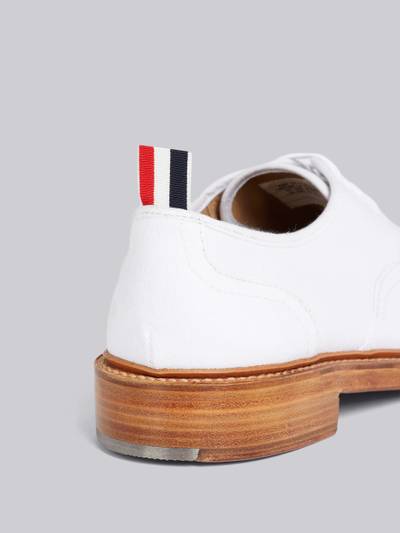 Thom Browne White Cotton Leather Sole Heritage Trainer outlook