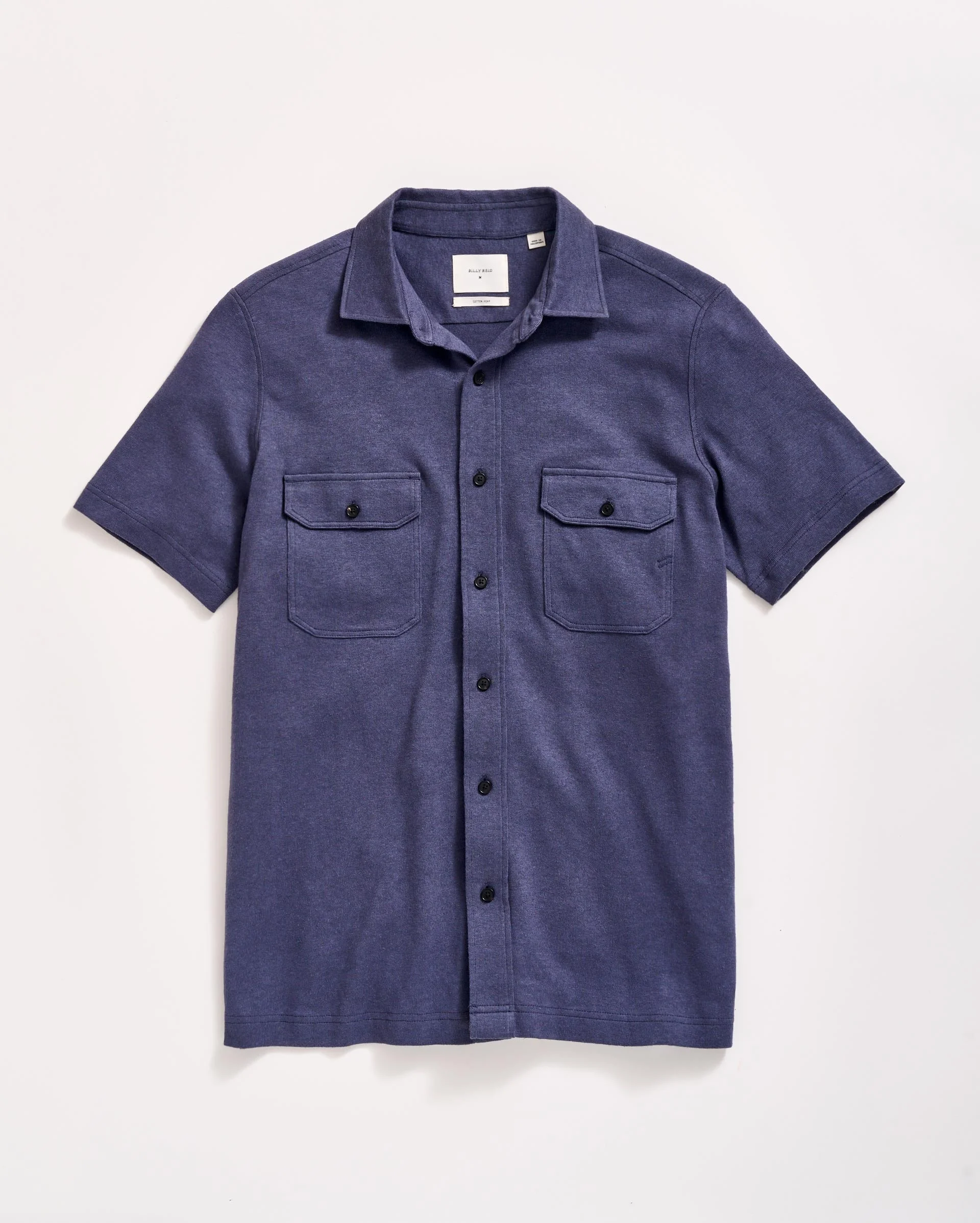 Short Sleeve Hemp Cotton Knit Shirt - 1