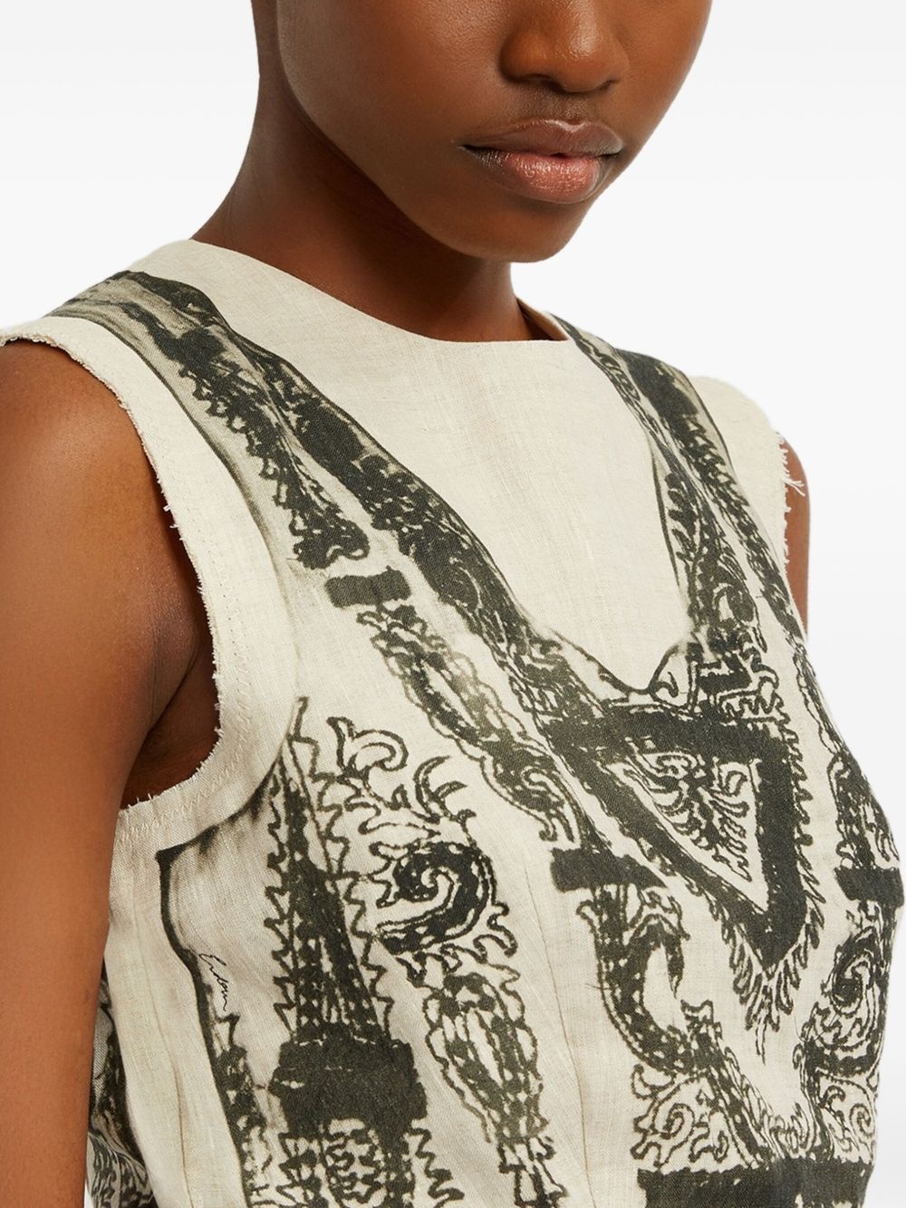 graphic print dress - 5