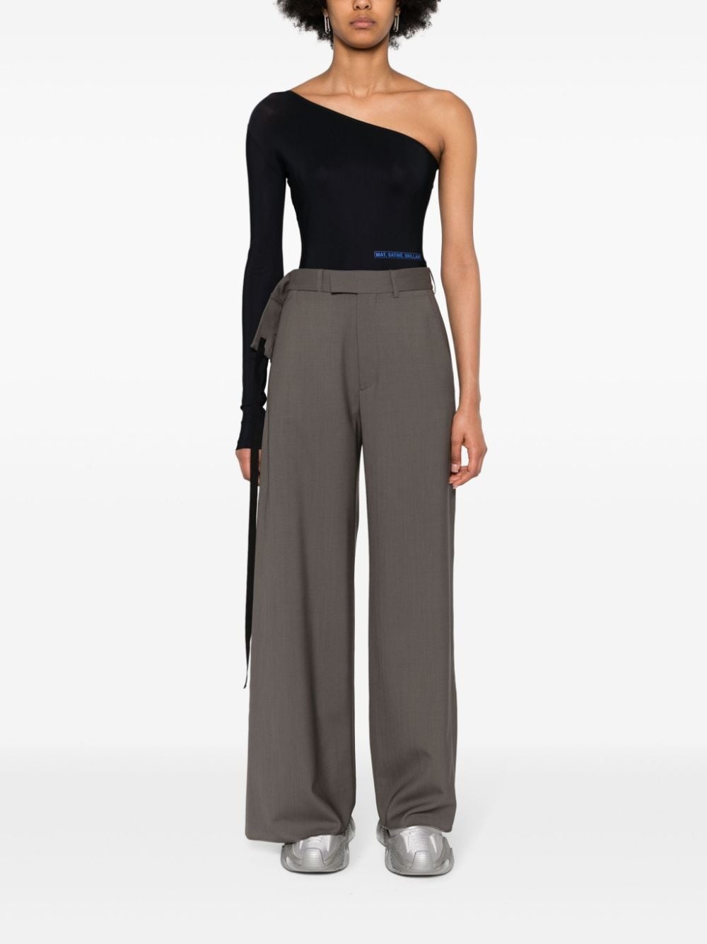 wrap-design wool trousers - 2