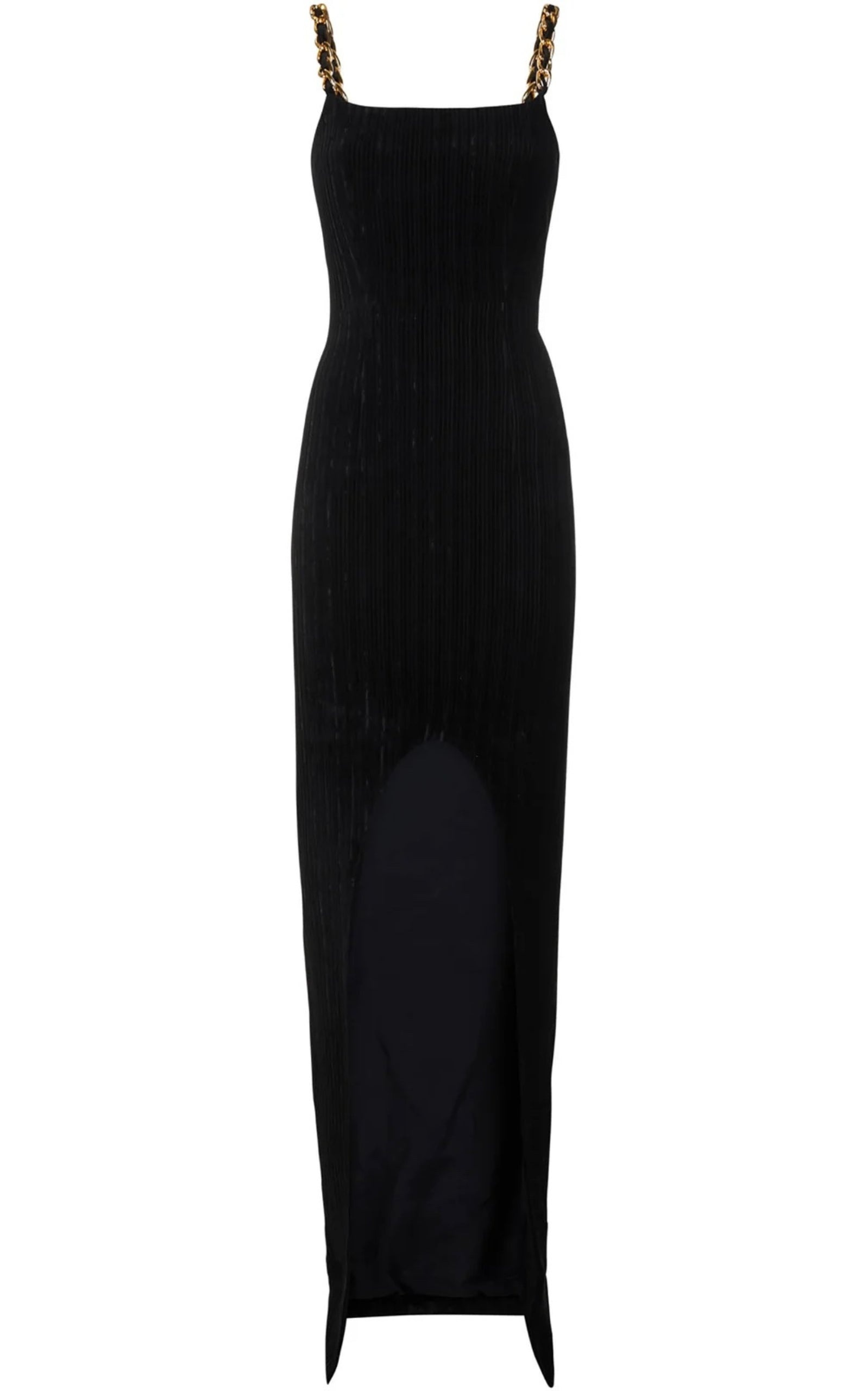 Front Slit Chain Linked Maxi Dress - 1