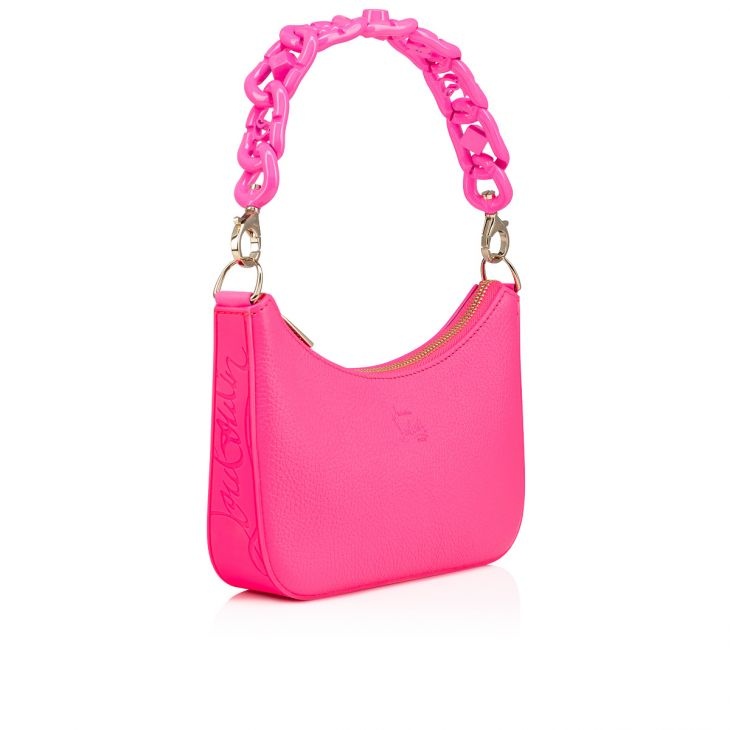 Loubila Chain Mini Leather Shoulder Bag in Pink - Christian