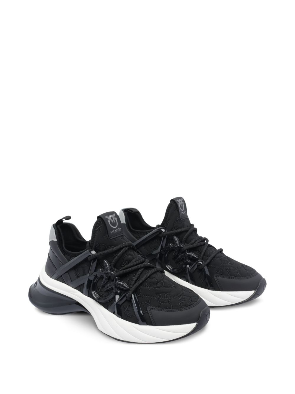 logo-embellished lace-up sneakers - 2