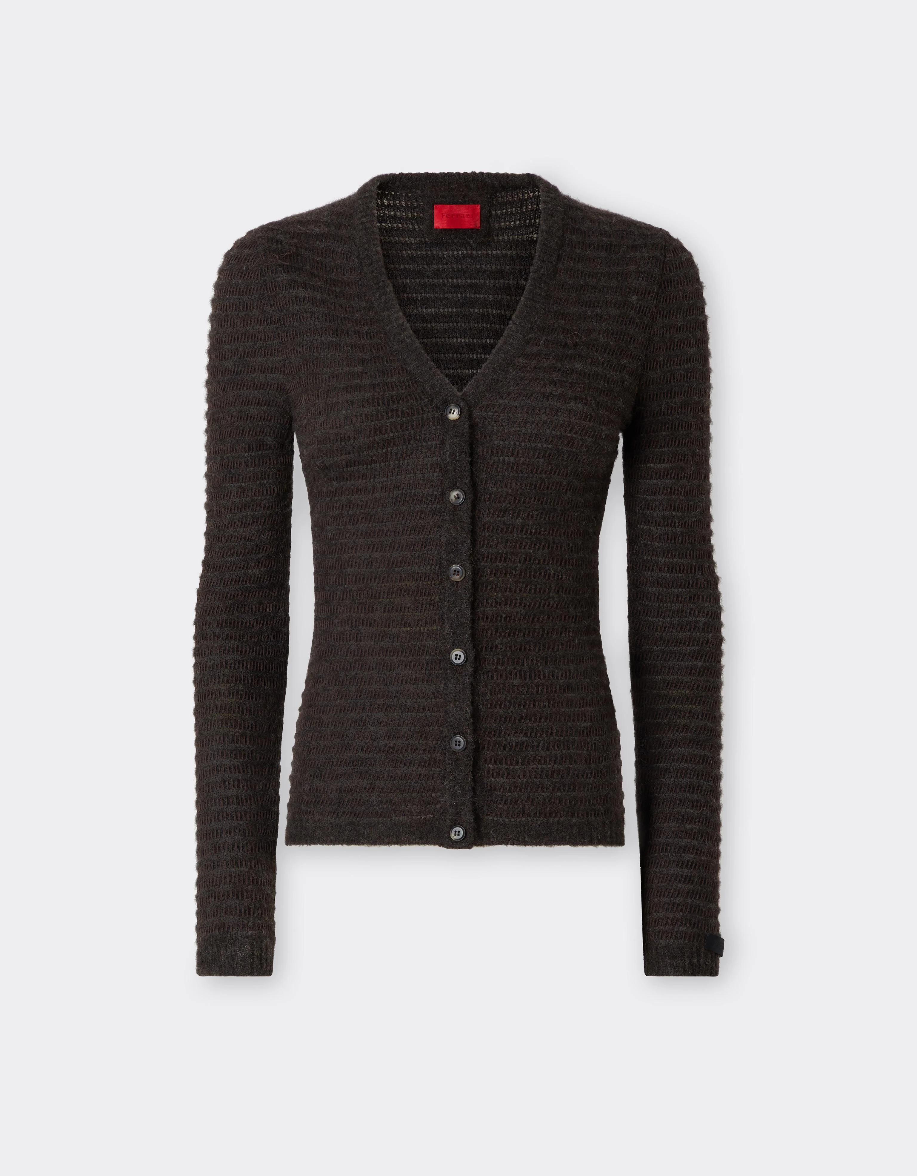 V-neck cardigan in wool blend - 1