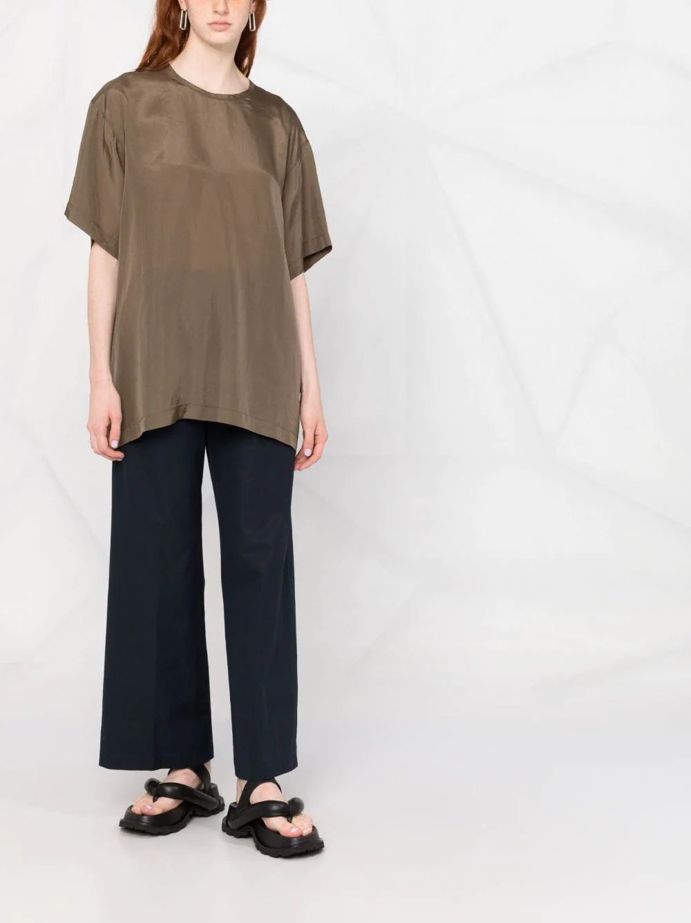 poplin straight-leg trousers - 2