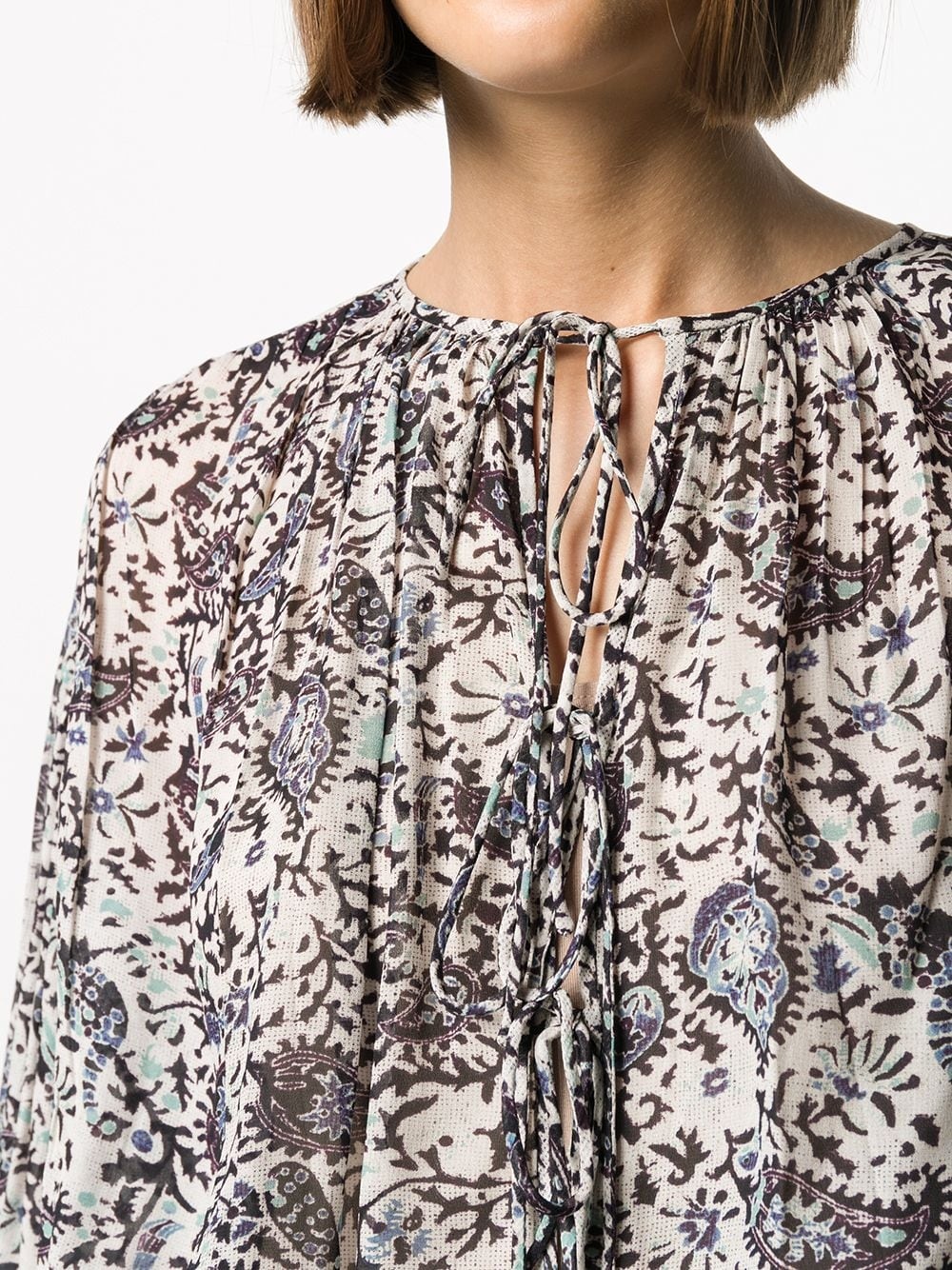 paisley print oversized blouse - 5