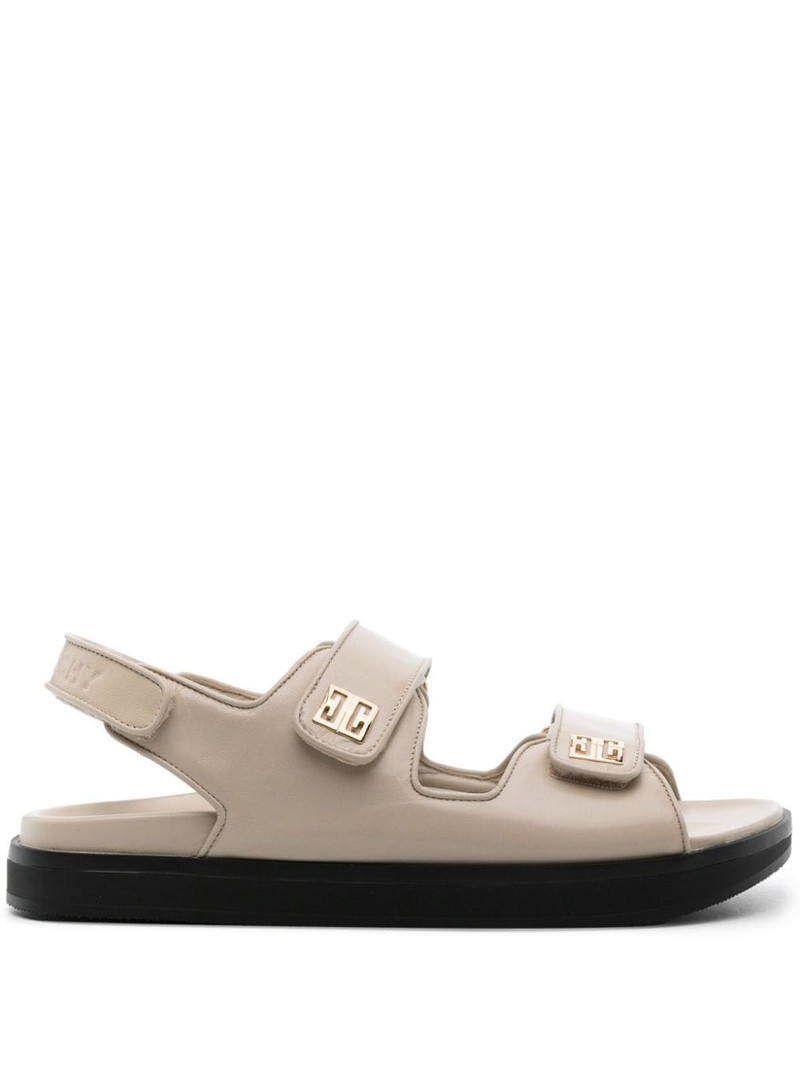 4G-plaque leather sandals 1