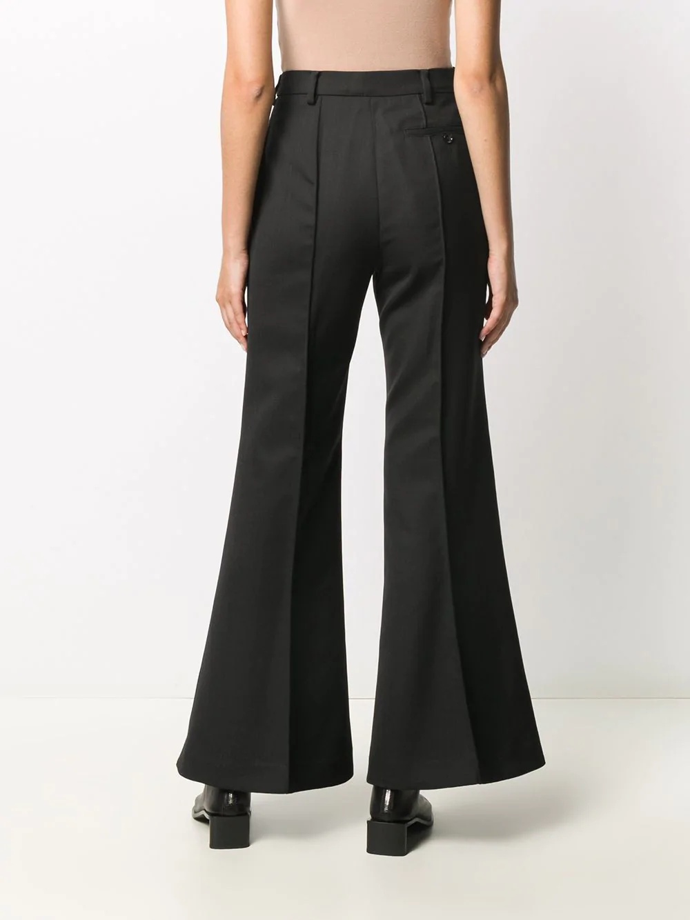 flared high-waisted tailored trousers - 4