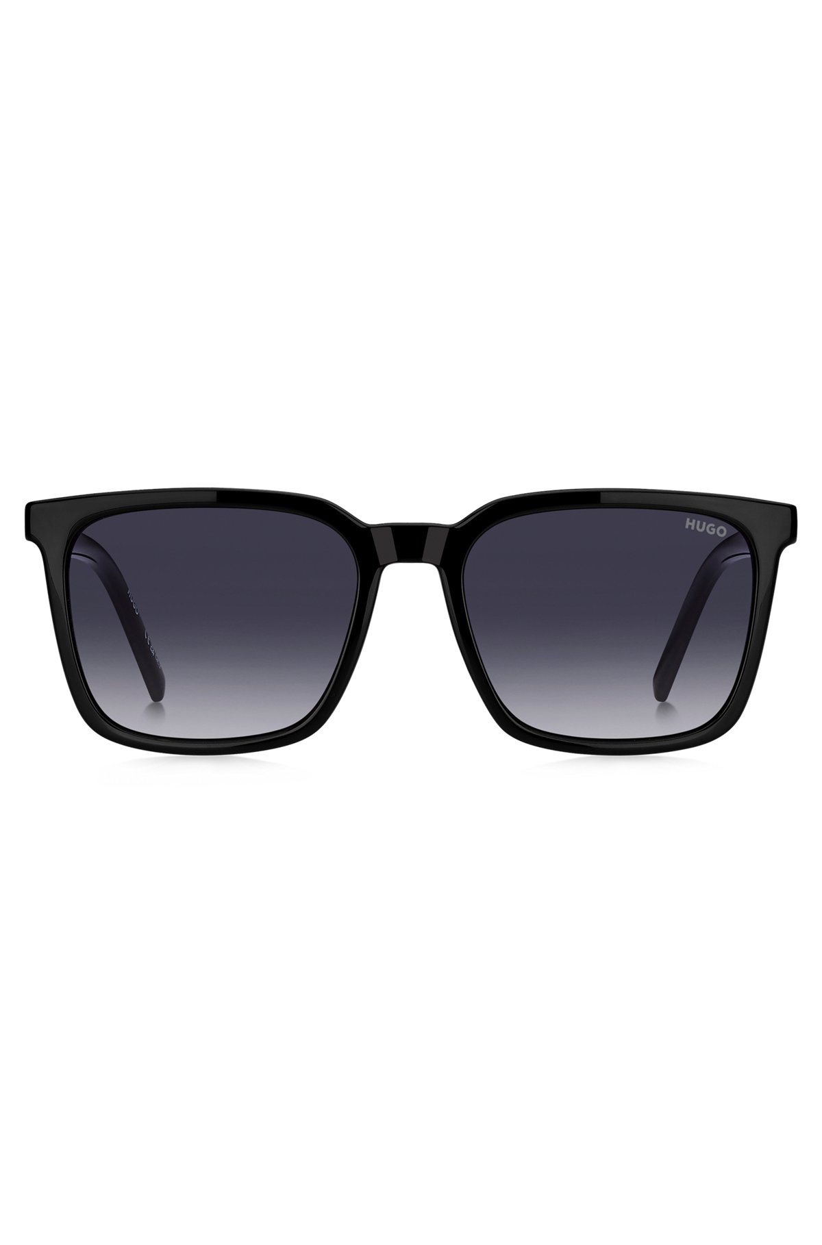 BLACK SUNGLASSES WITH PATTERNED TEMPLES - 1