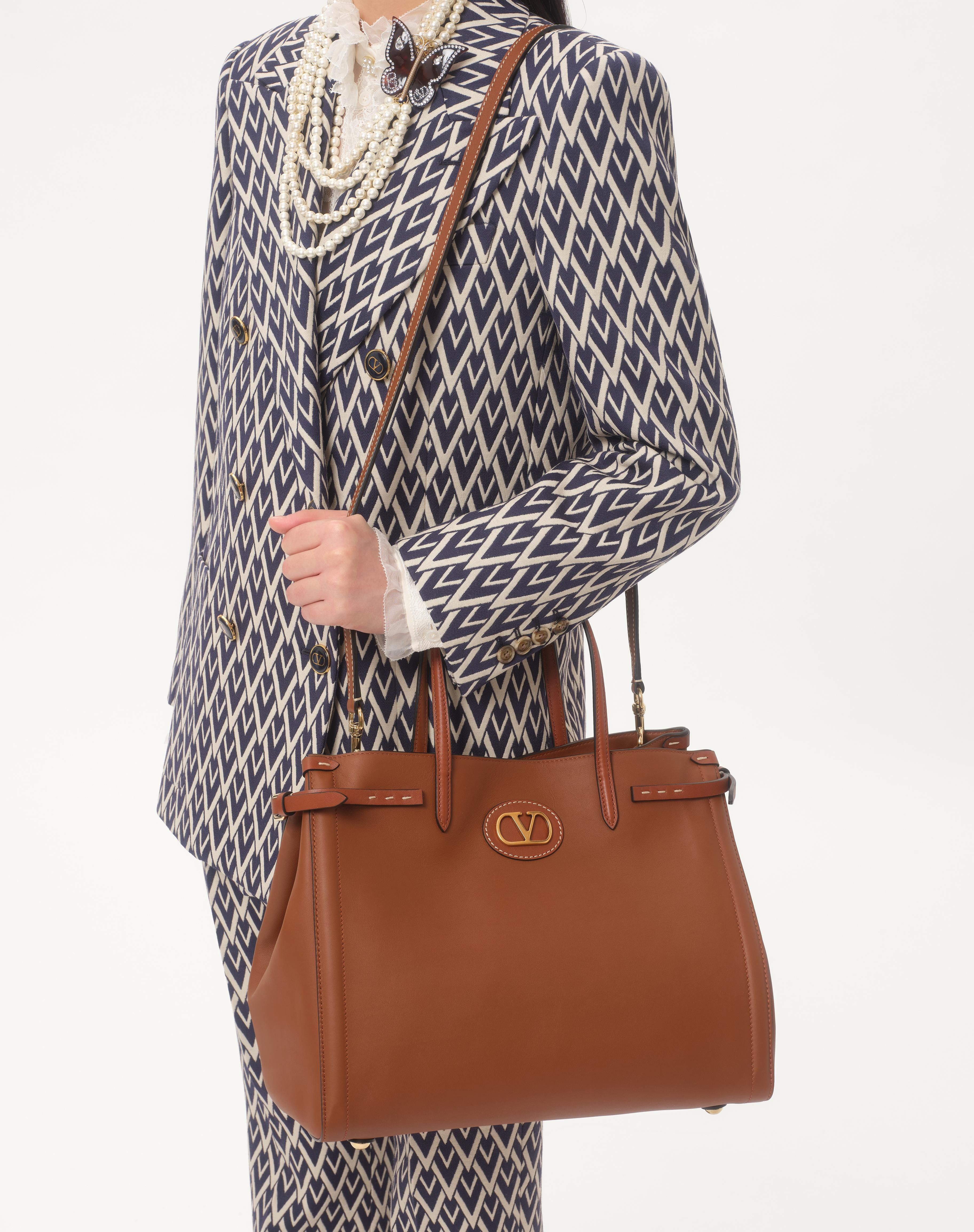 VALENTINO GARAVANI ANTIBES MEDIUM CALFSKIN SHOPPING BAG - 7