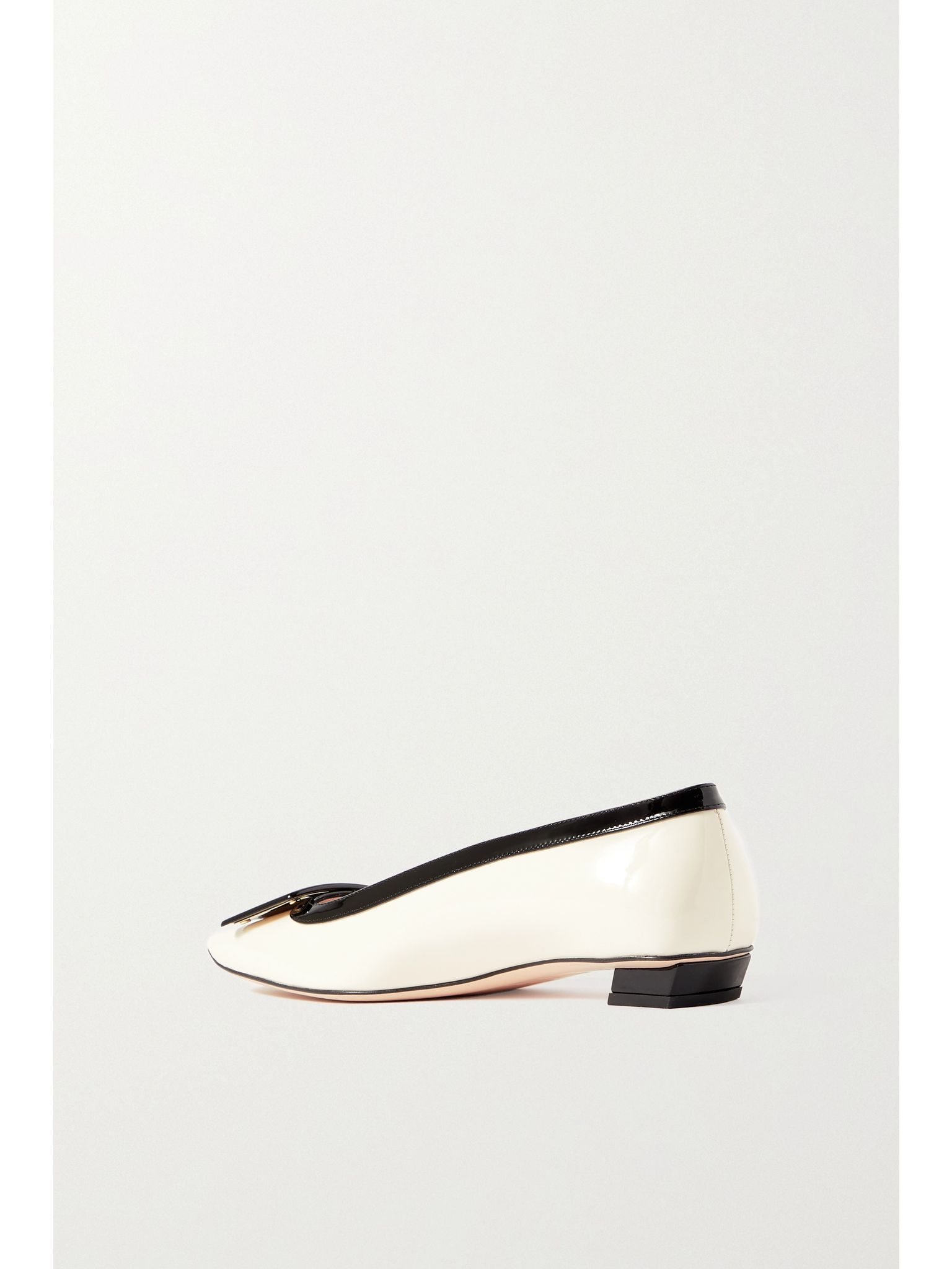 Belle Vivier two-tone patent-leather ballet flats Cream - 3