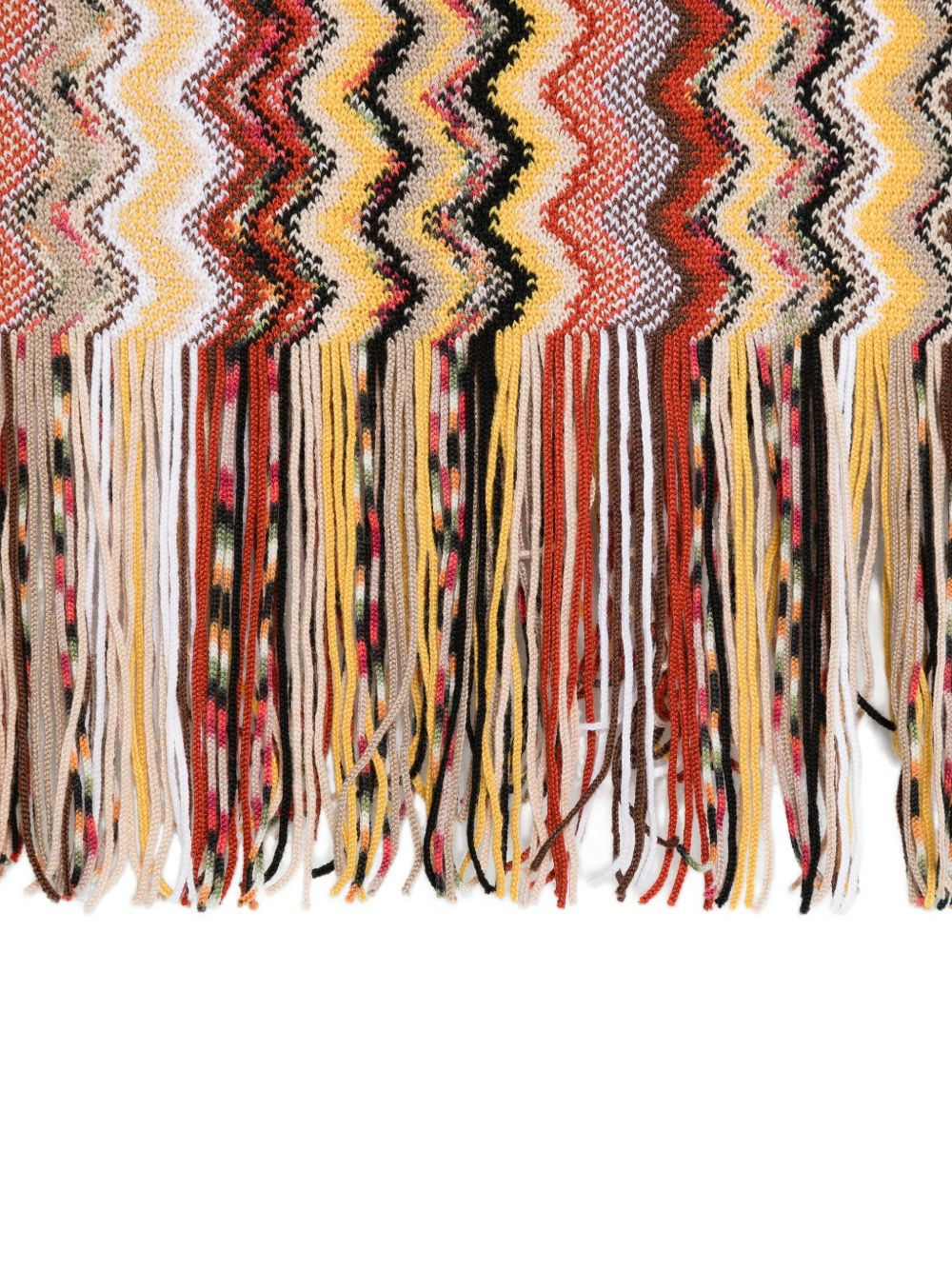 zigzag-pattern fringed scarf - 2