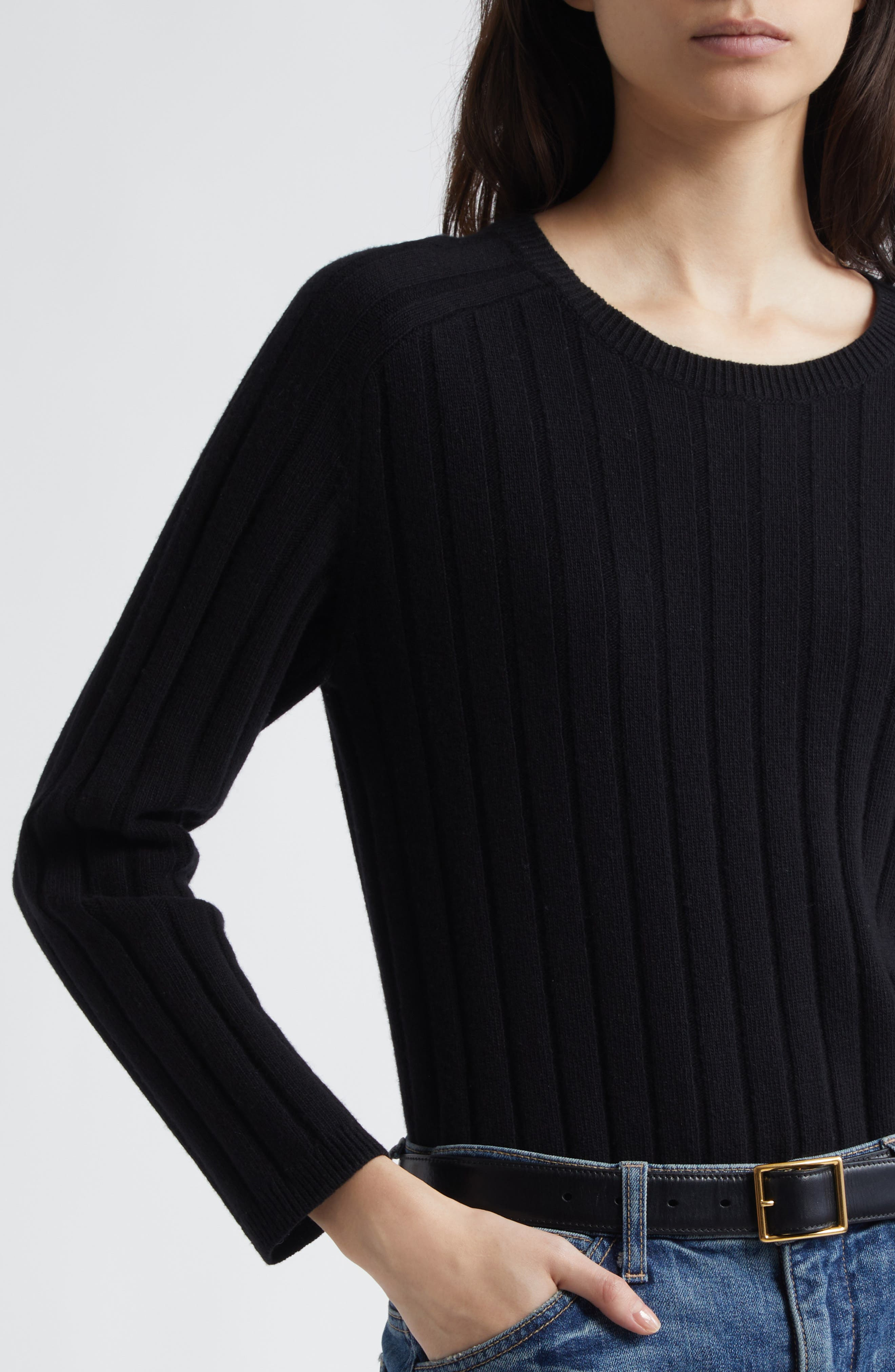 Nili Lotan Alise Rib Cashmere Sweater in Black at Nordstrom - 4