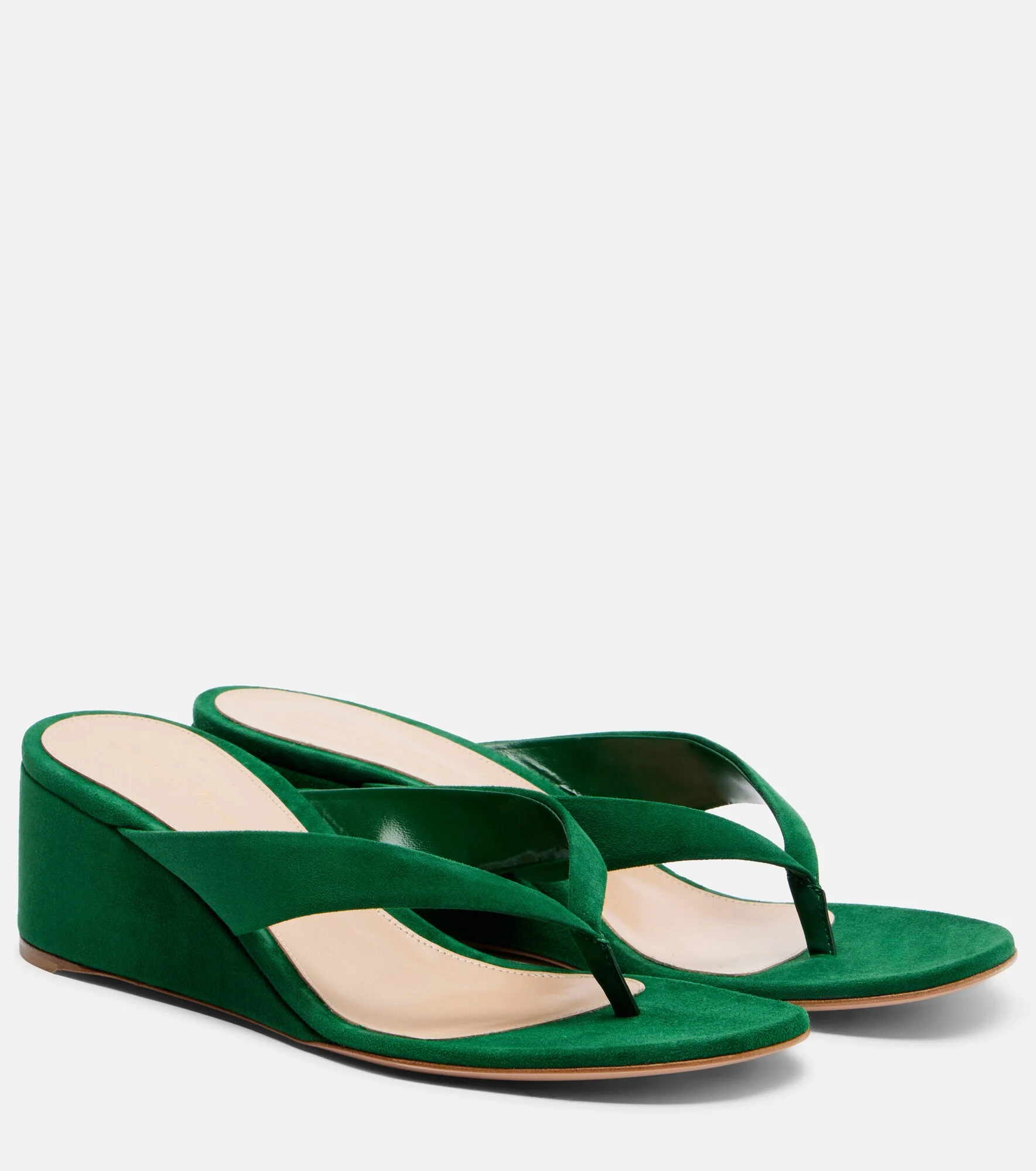 Suede wedge thong sandals - 1