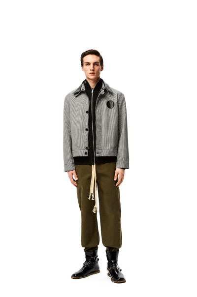 Loewe Houndstooth zip jacket leather collar in viscose outlook