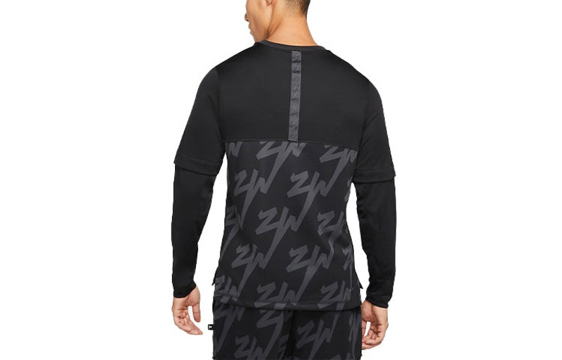 Jordan Air Jordan Alphabet Logo Pattern Loose Round Neck Long Sleeves Black DJ5872-010 outlook